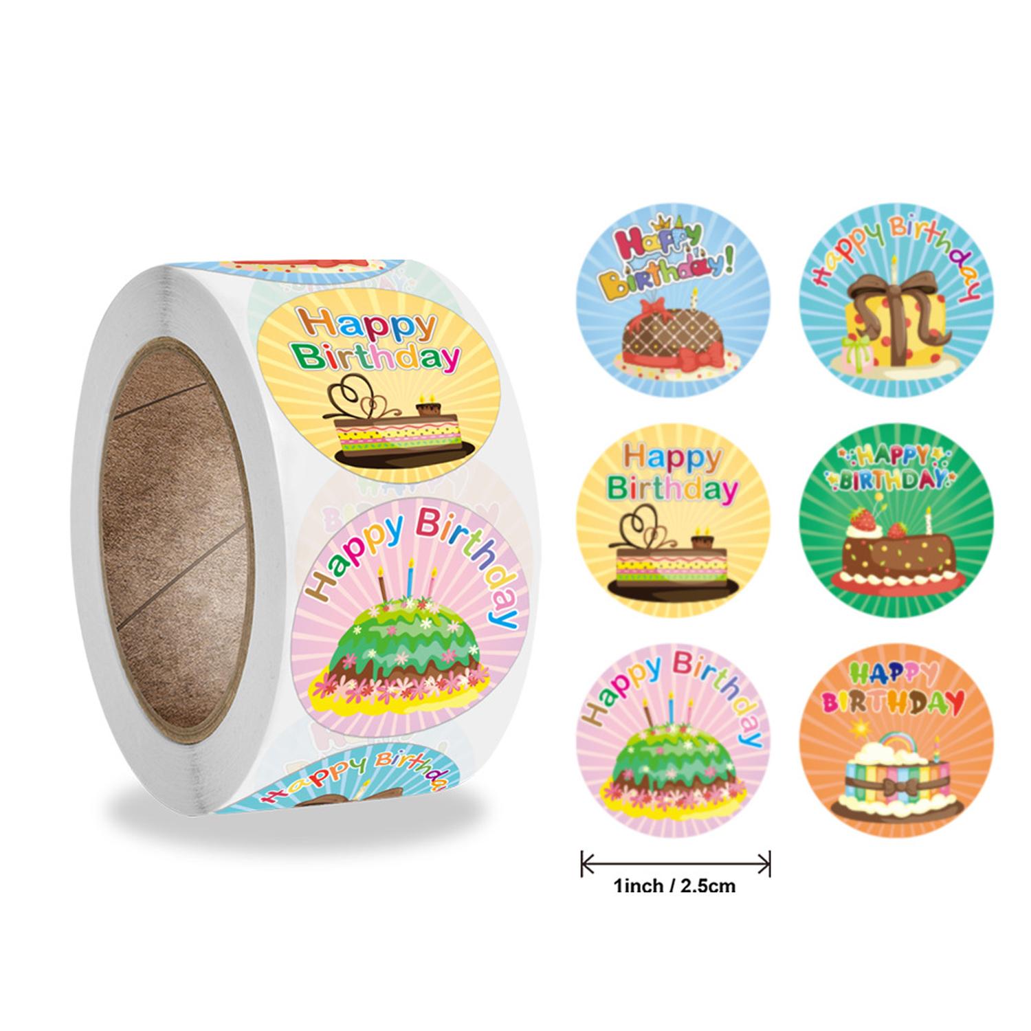 1" HAPPY BIRTHDAY STICKER ROLL