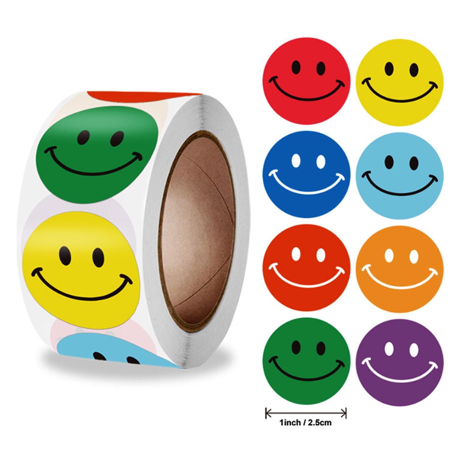 1" SMILEY FACE STICKER ROLL