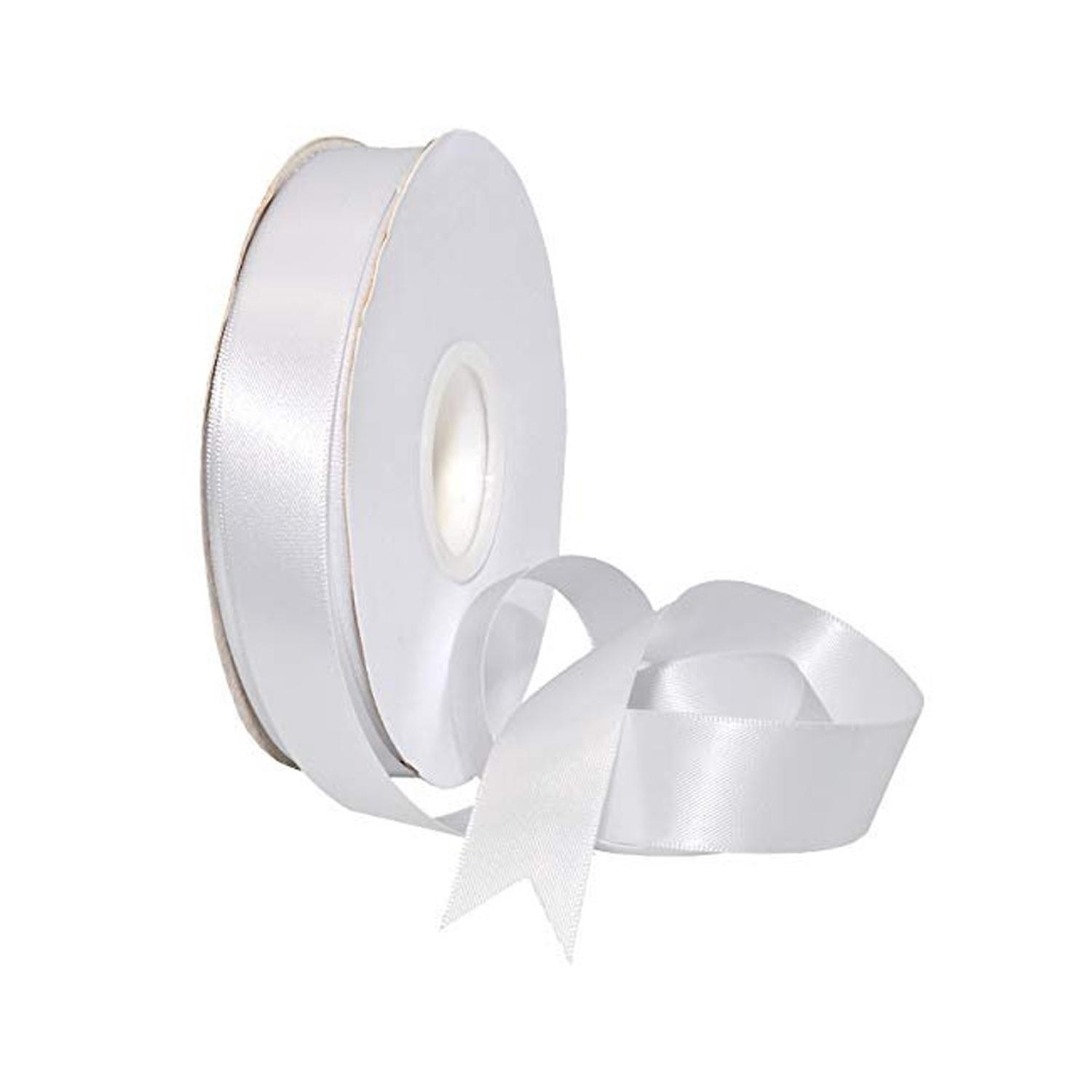 1'' SATIN CLOTH RIBBON WHITE