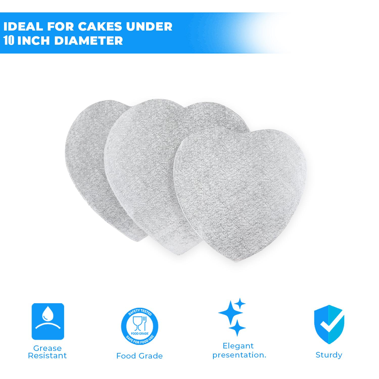10'' HEART SILVER CAKE BOARD