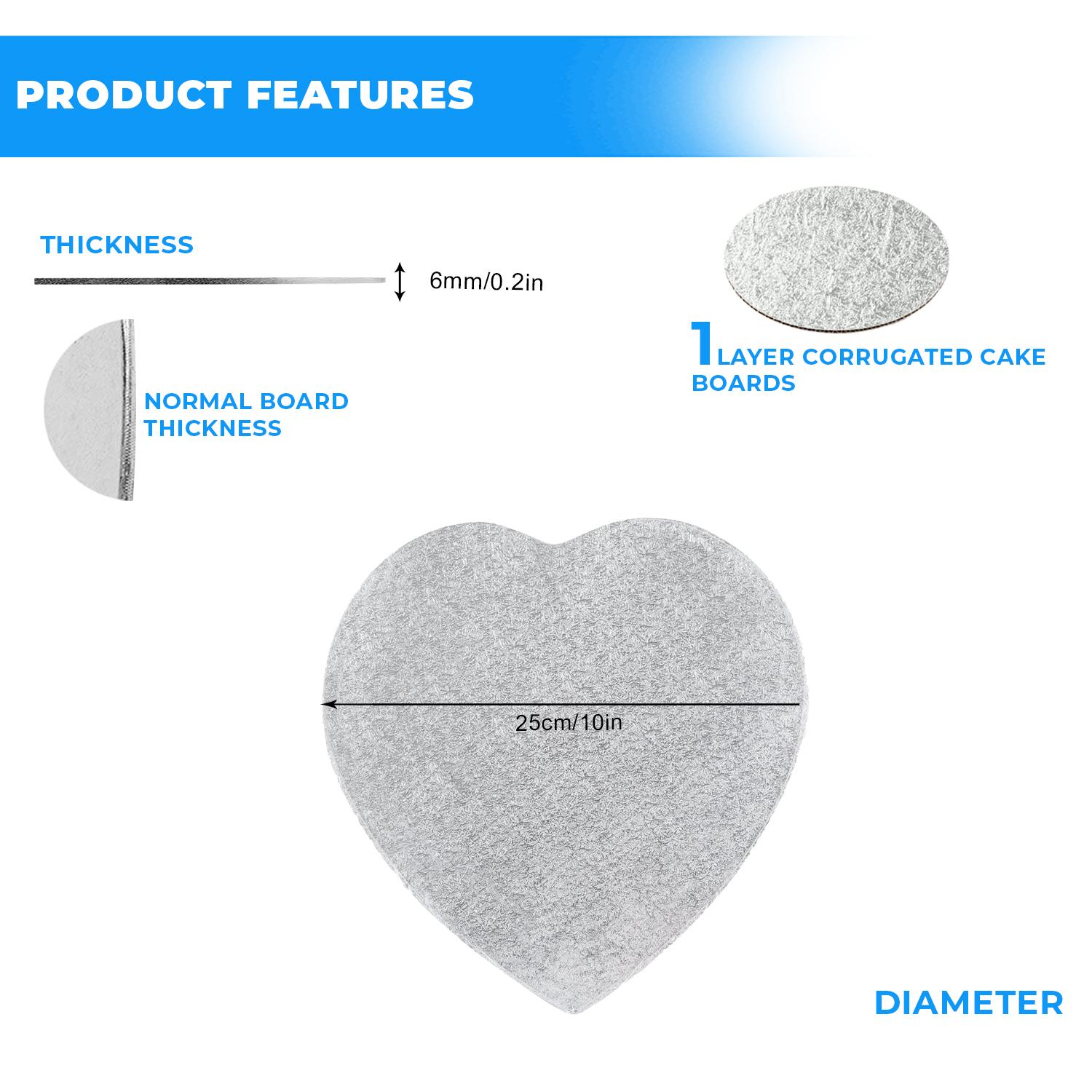 10'' HEART SILVER CAKE BOARD