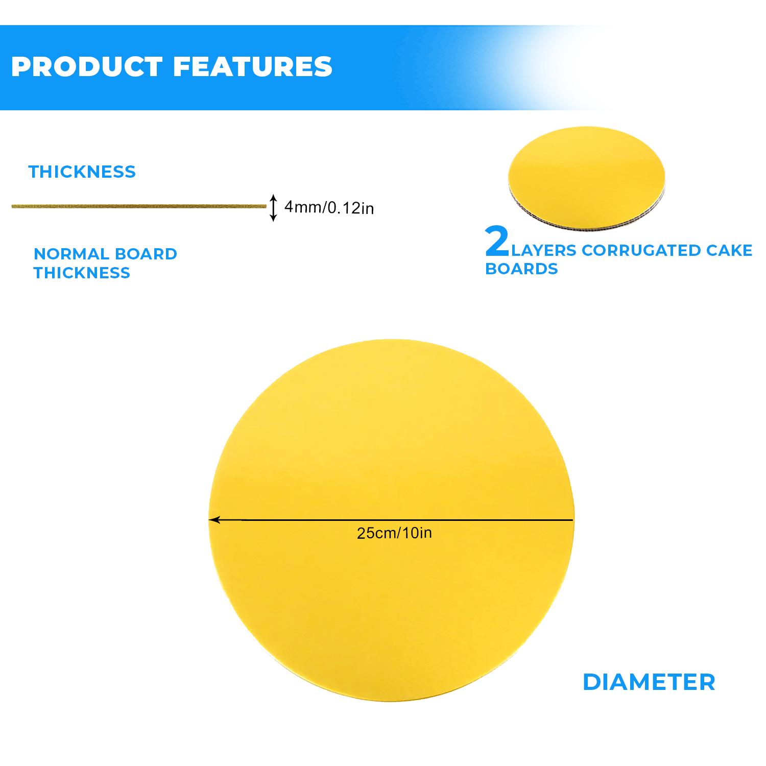 10 INCH ROUND SMOOTH GOLD CAKE BOARD