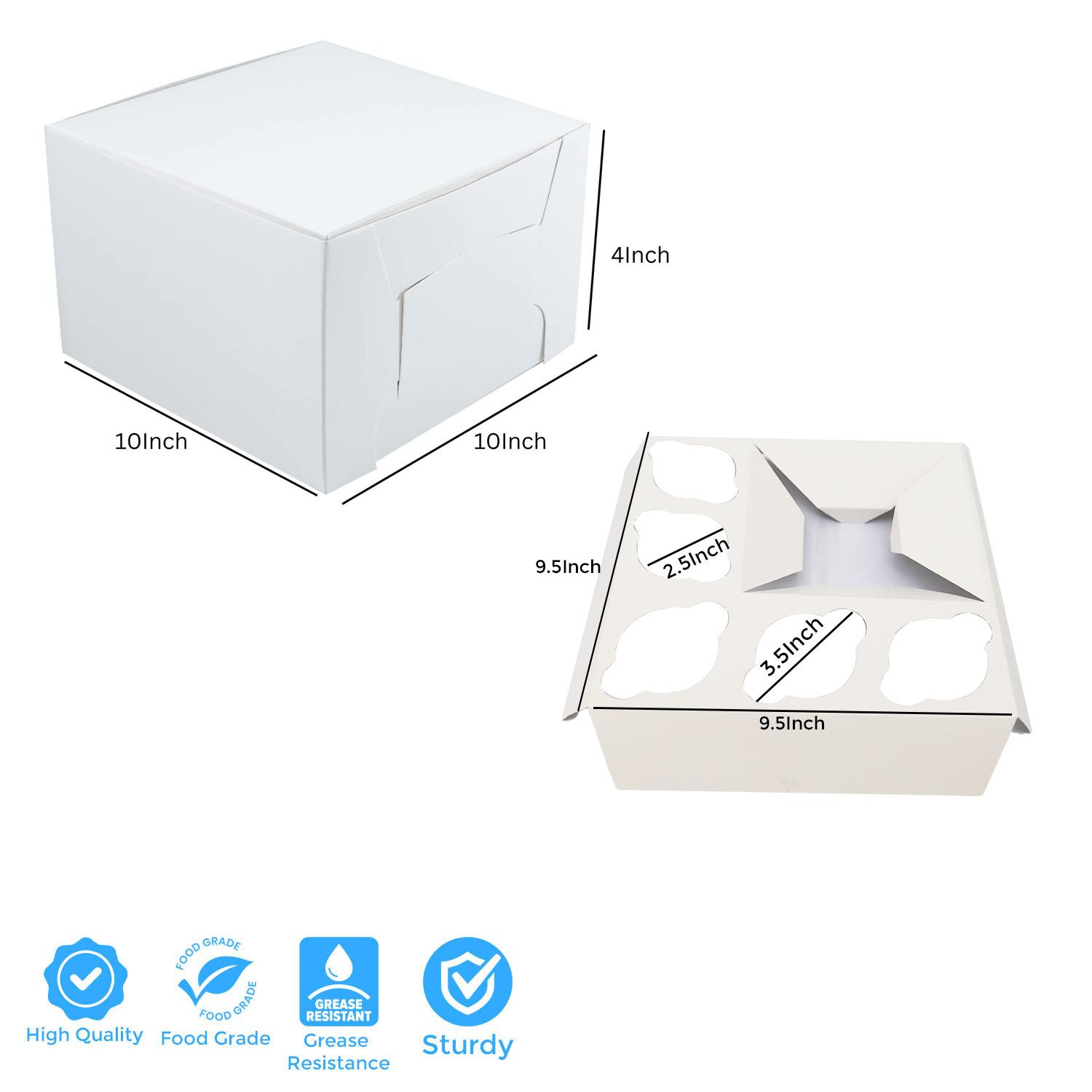 SQUARE WHITE 1KG 10 X 10 X 4 INCH BENTO CAKE BOX