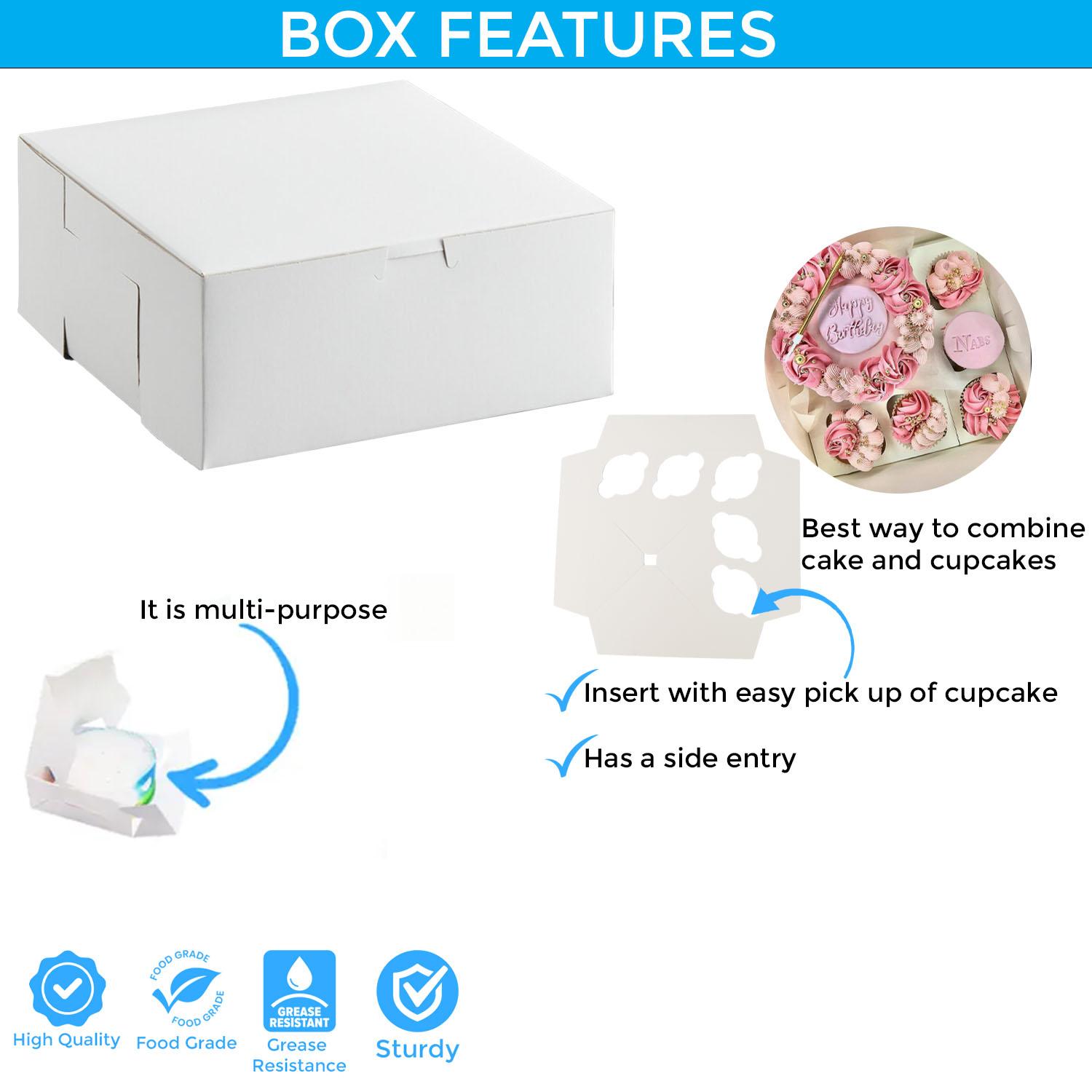 SQUARE WHITE 1KG 10 X 10 X 4 INCH BENTO CAKE BOX