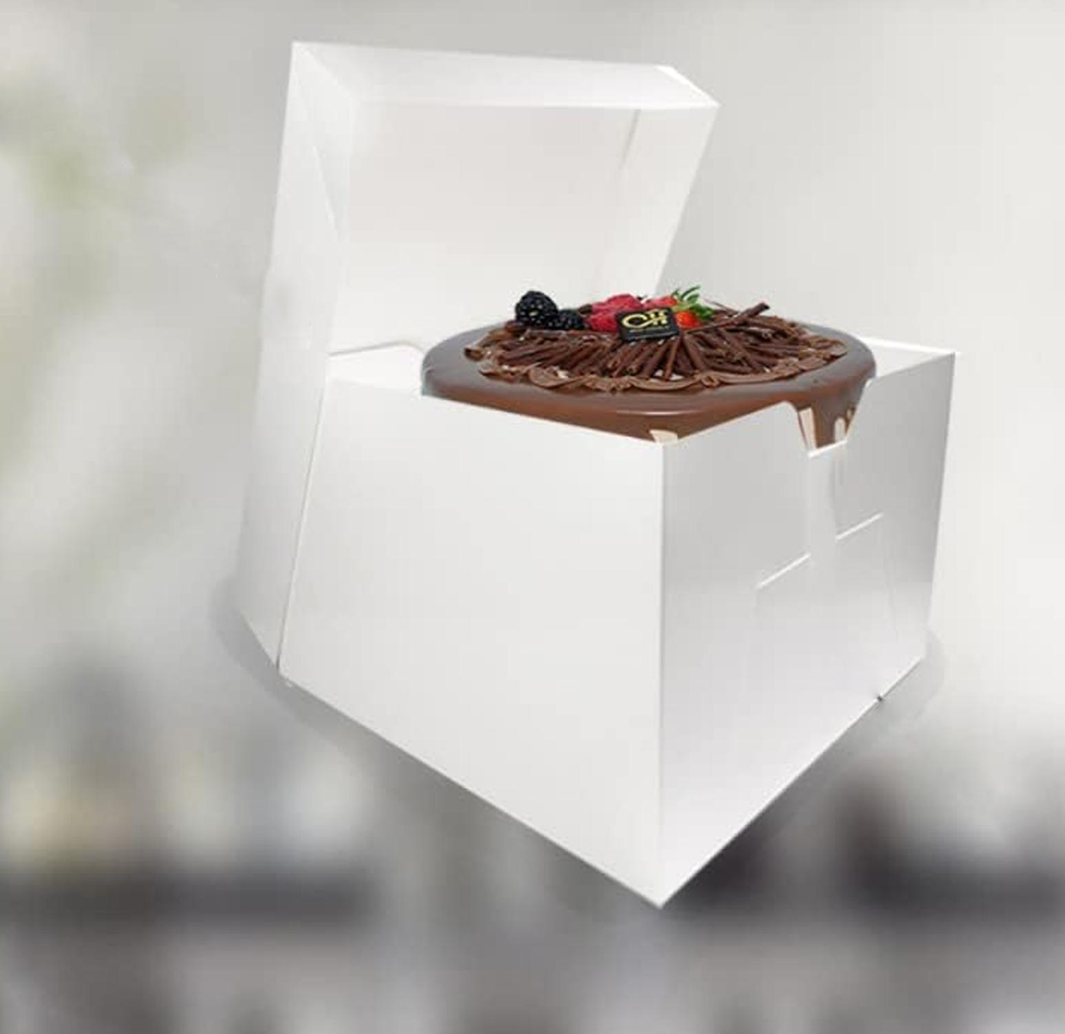 10" X10" X10" TALL WHITE CAKE BOX WITH LID