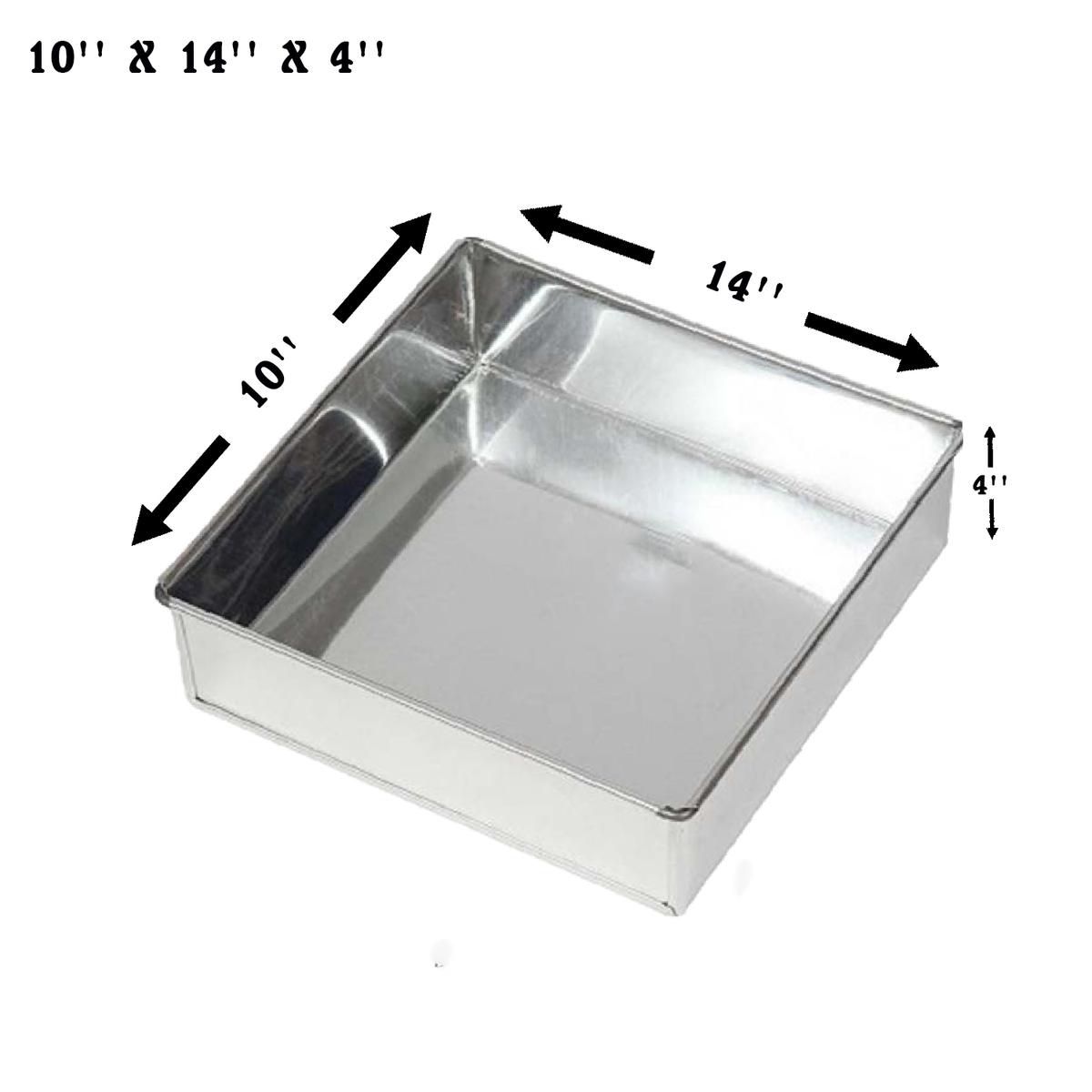 10'' X 14'' X 4'' RECTANGLE HANDCRAFTED JUAKALI ALUMINIUM CAKE