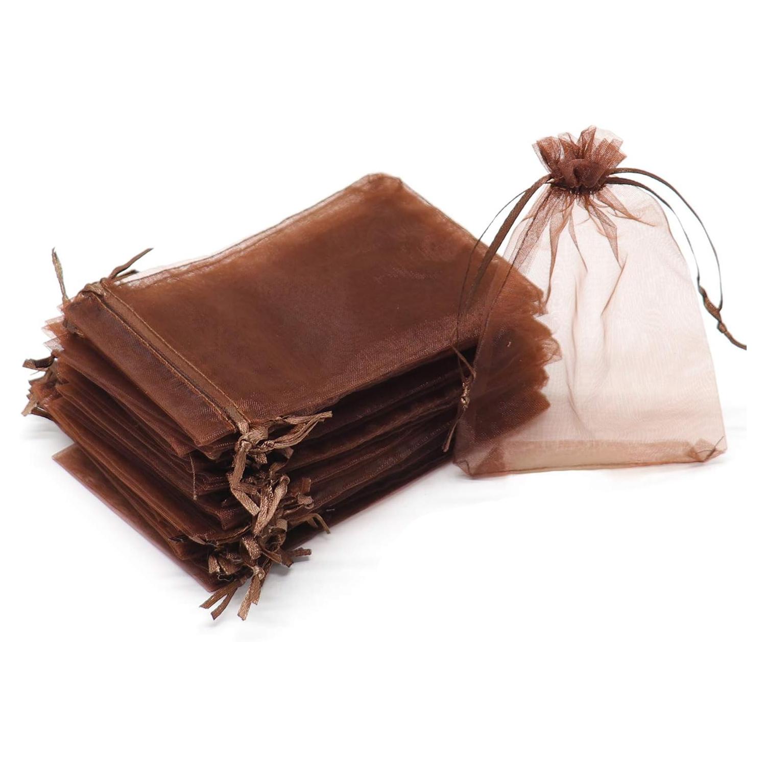 11 X 8CM ORGANZA BAGS CLOTH BROWN