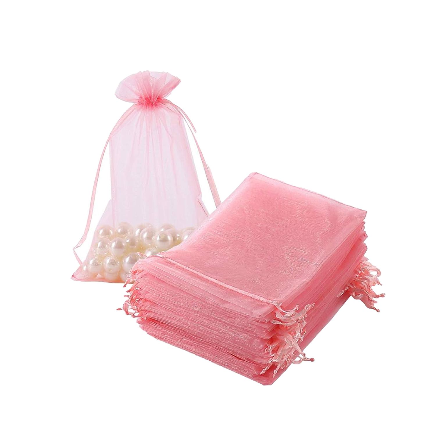 11 X 8CM ORGANZA BAGS CLOTH CORAL PINK