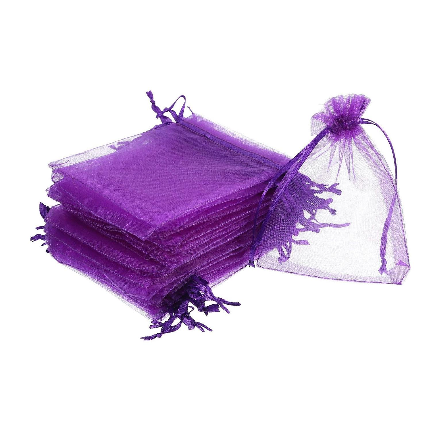 11 X 8CM ORGANZA BAGS CLOTH DEEP PURPLE