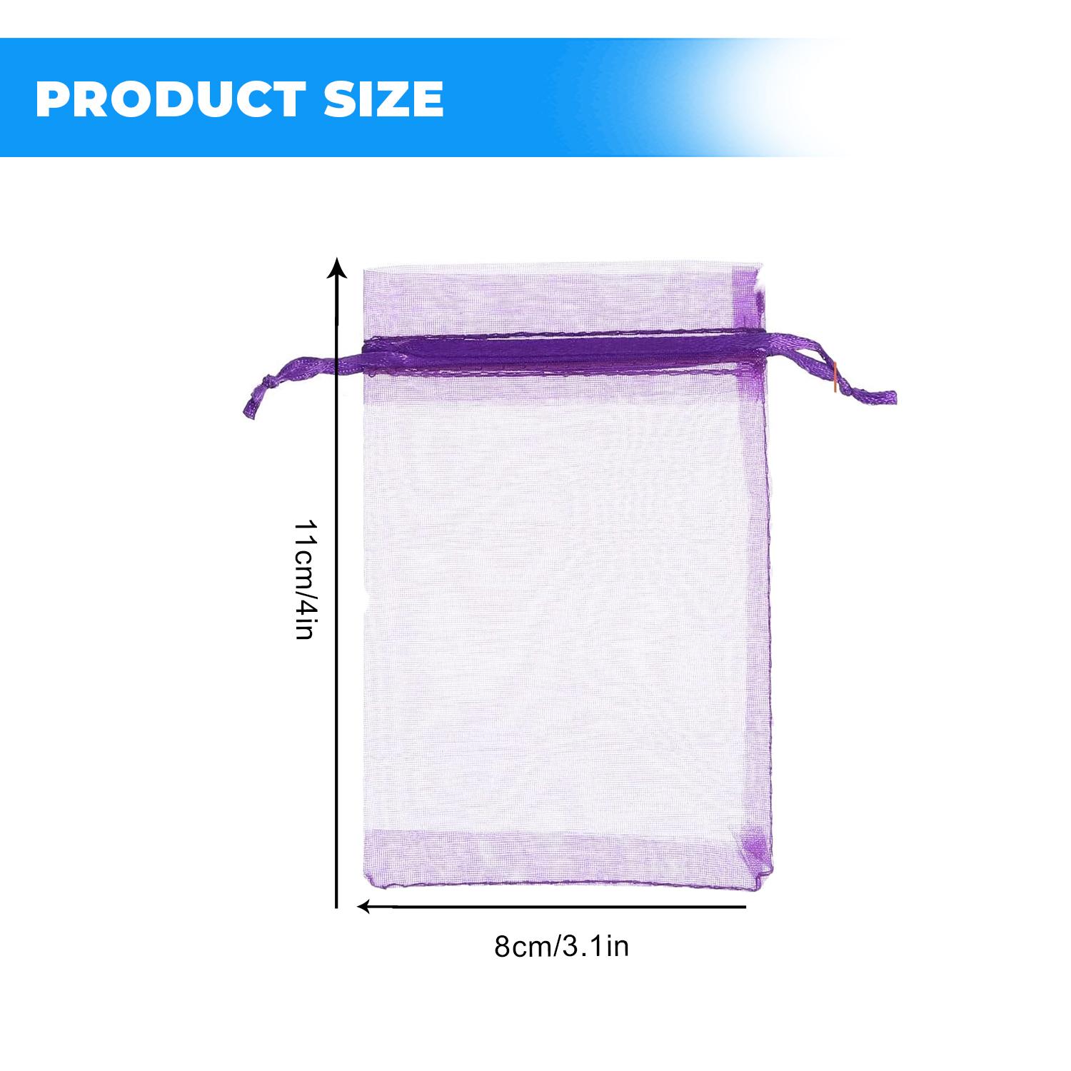 12 X 9 CM ORGANZA BAGS CLOTH DEEP PURPLE