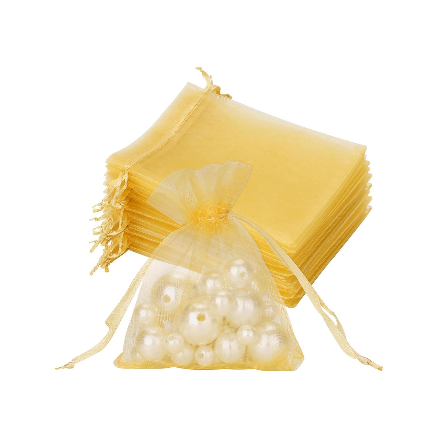 11 X 8CM ORGANZA BAGS CLOTH GOLD