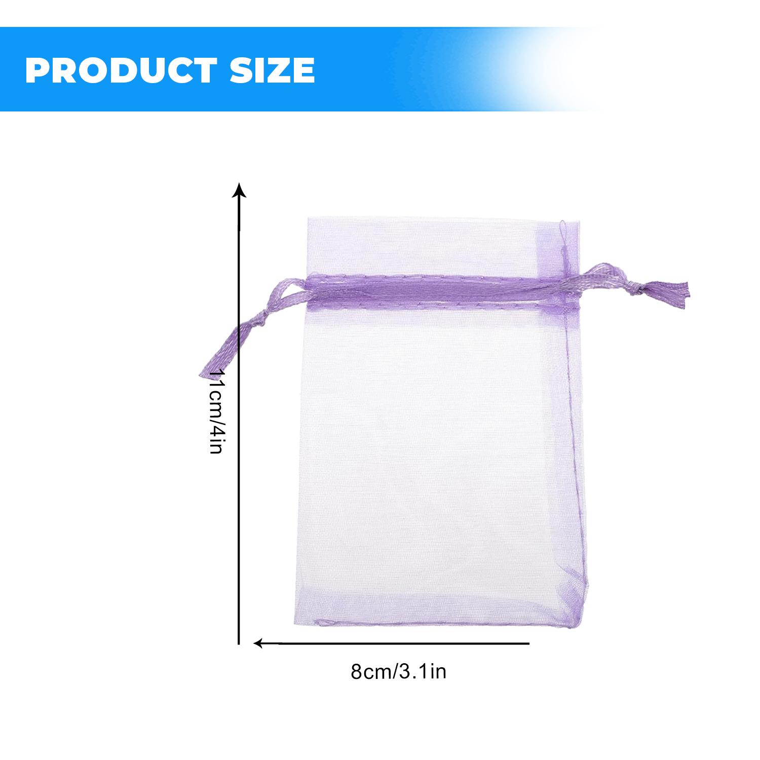 12 X 9 CM ORGANZA BAGS CLOTH LILAC DRAWSTRING FAVOUR POUCH PRECUT FREE PACK NETS