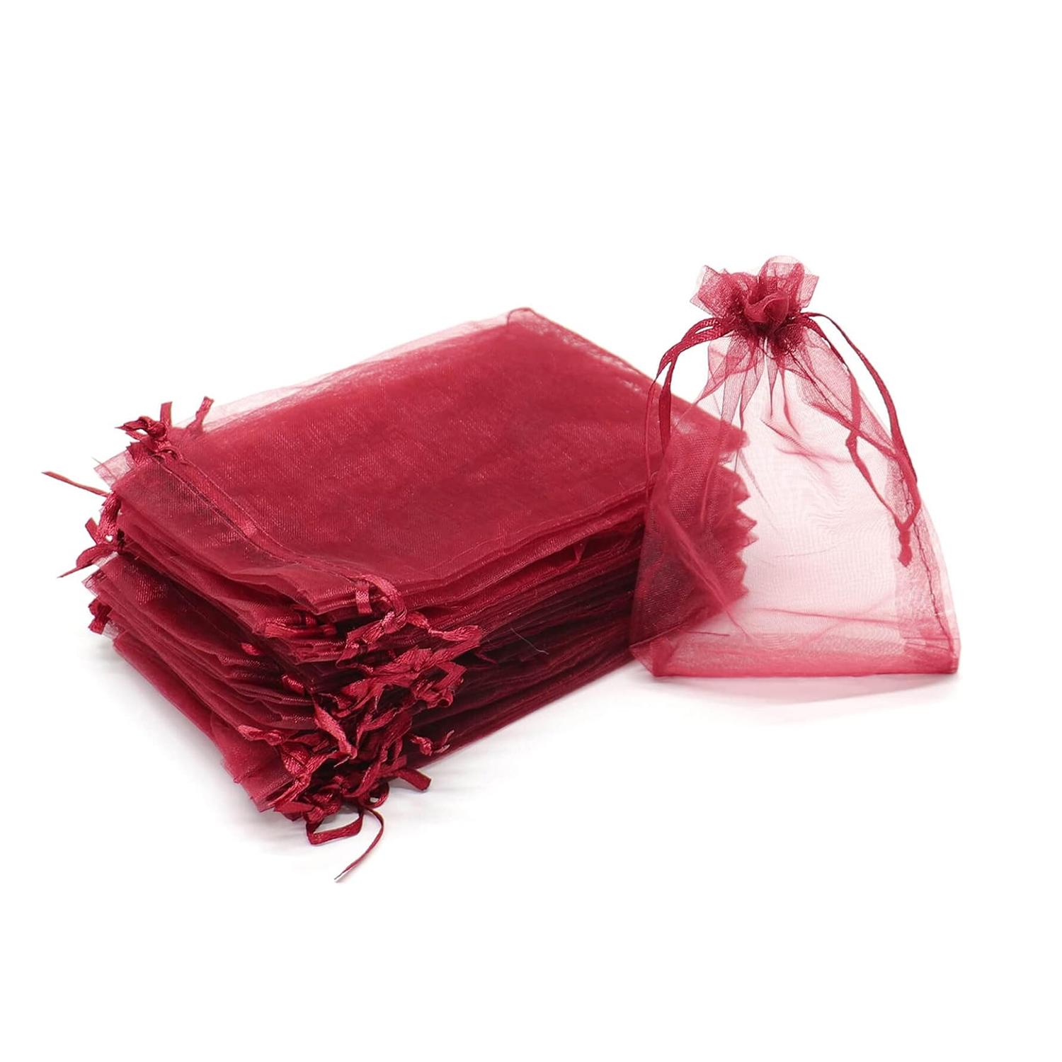 11 X 8CM ORGANZA BAGS CLOTH MAROON