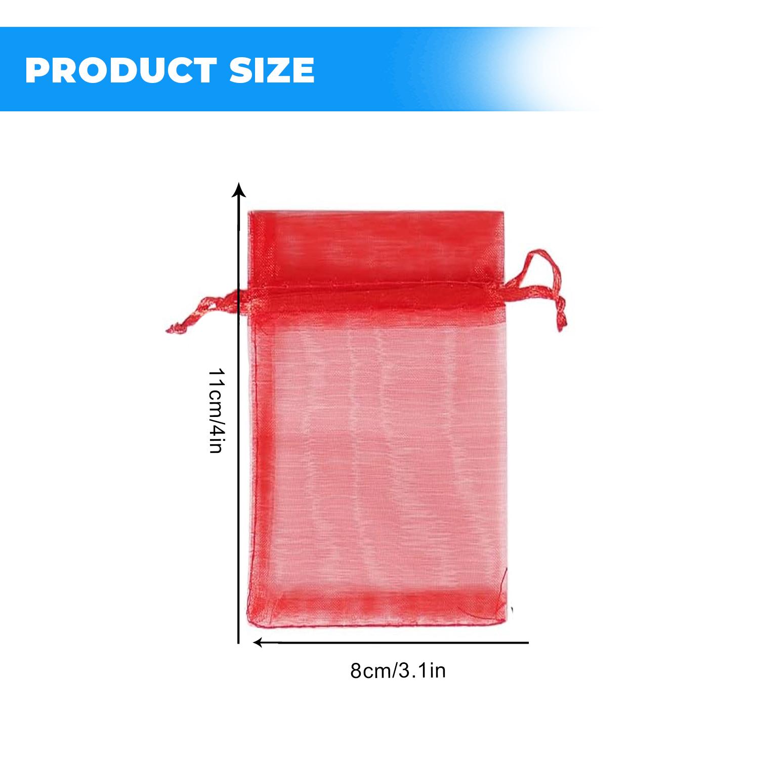 12 X 9 CM ORGANZA BAGS CLOTH RED
