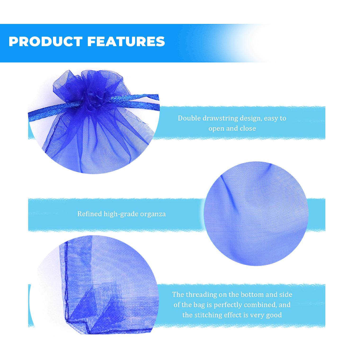 11 X 8CM ORGANZA BAGS CLOTH ROYAL BLUE