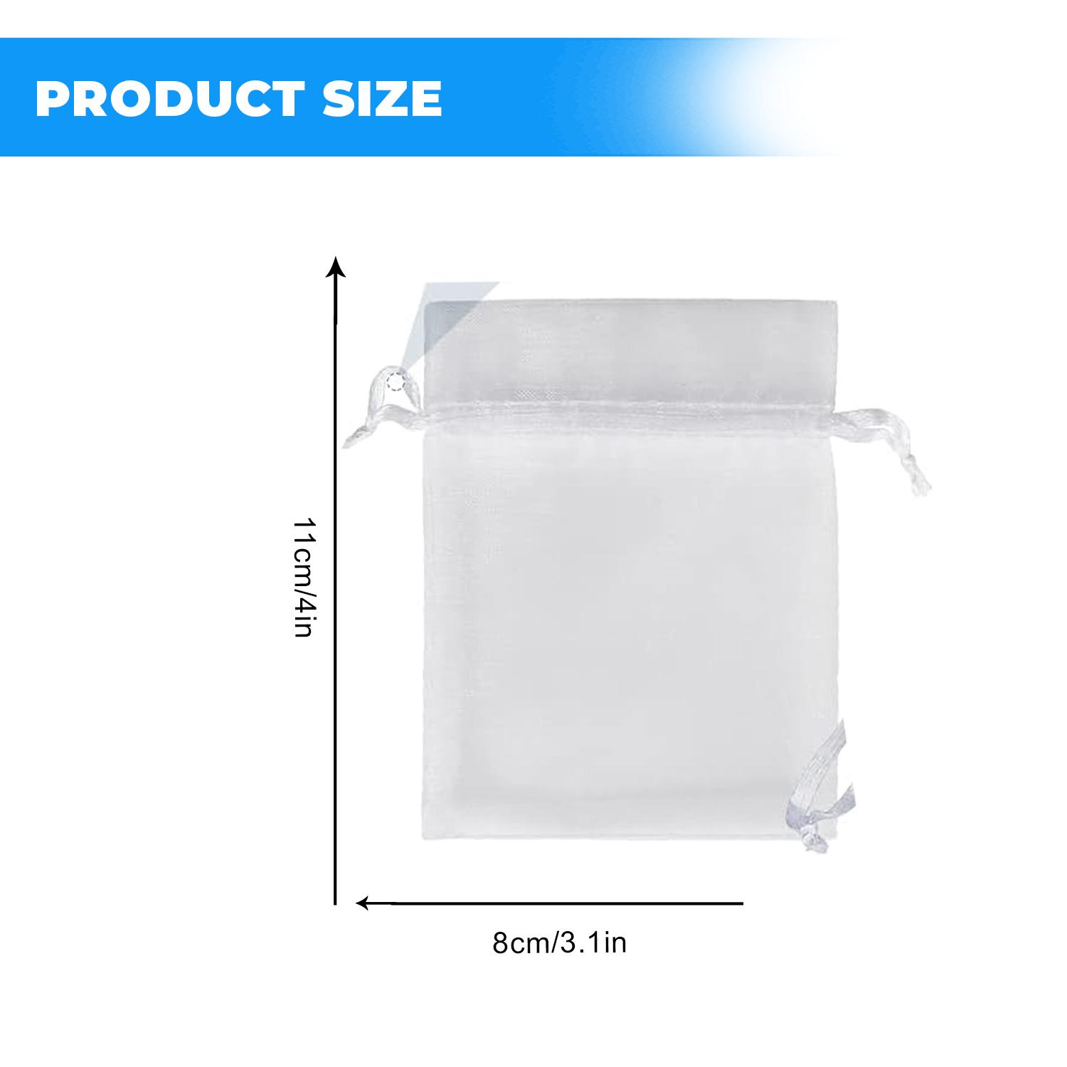 12 X 9 CM ORGANZA BAGS CLOTH WHITE