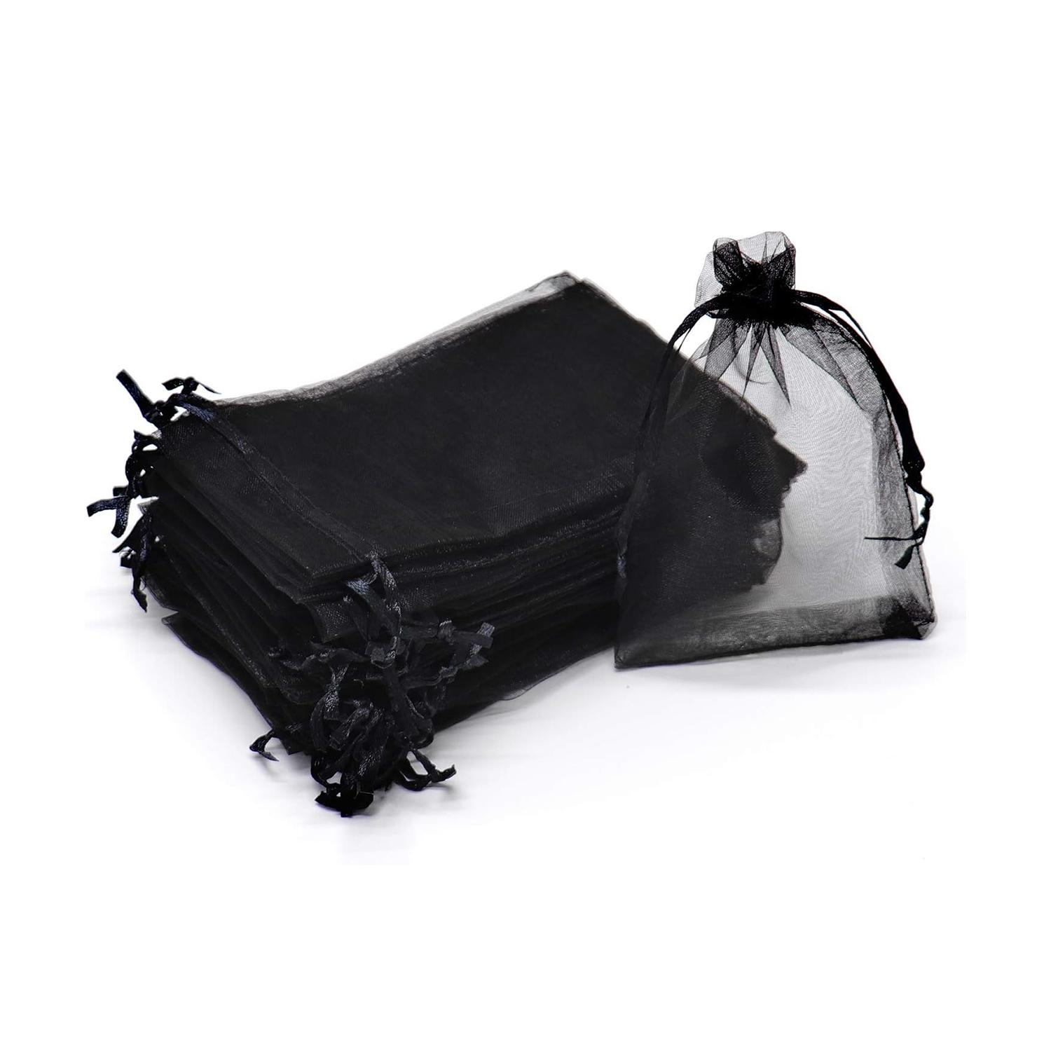 11 X 8CM ORGANZA BAGS CLOTH BLACK