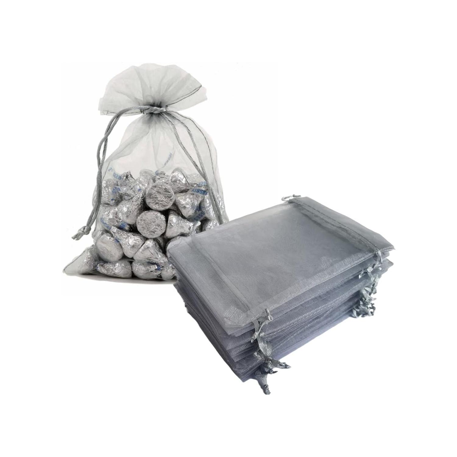 11 X 8CM ORGANZA BAGS CLOTH GREY