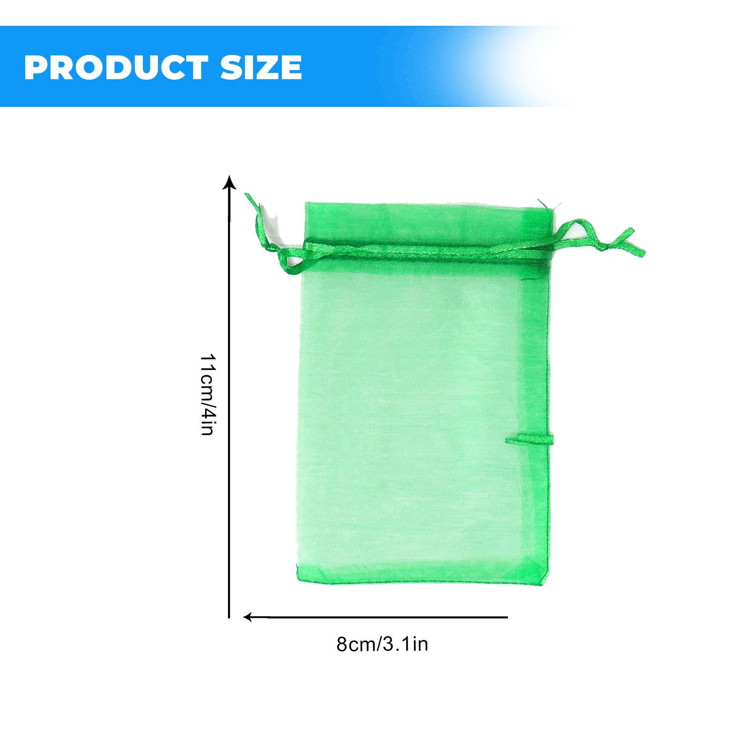 12 X 9 CM ORGANZA BAGS CLOTH LEAF GREEN