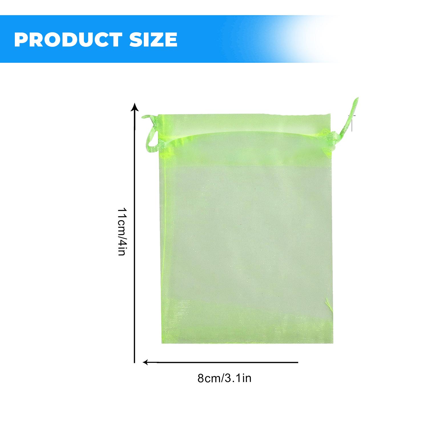 11 X 8CM ORGANZA BAGS CLOTH LIME GREEN