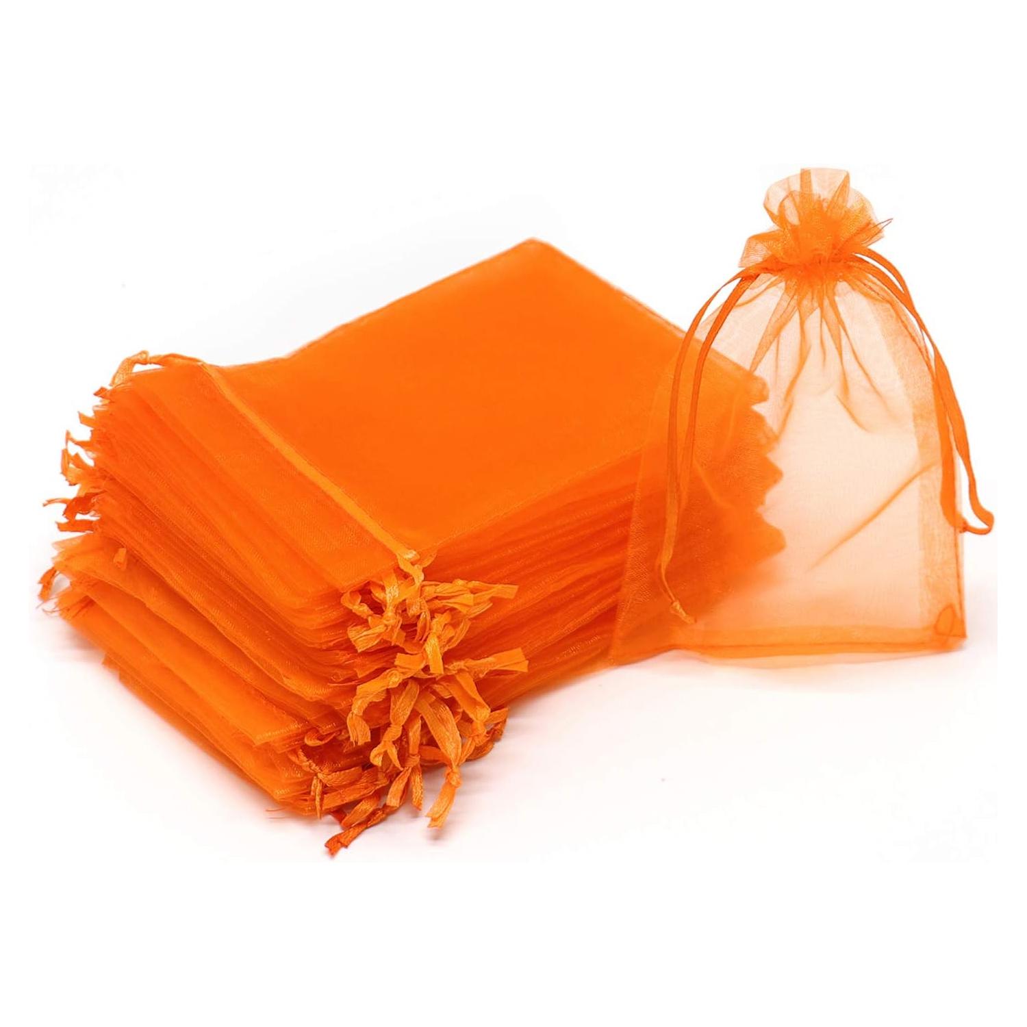 11 X 8CM ORGANZA BAGS CLOTH ORANGE