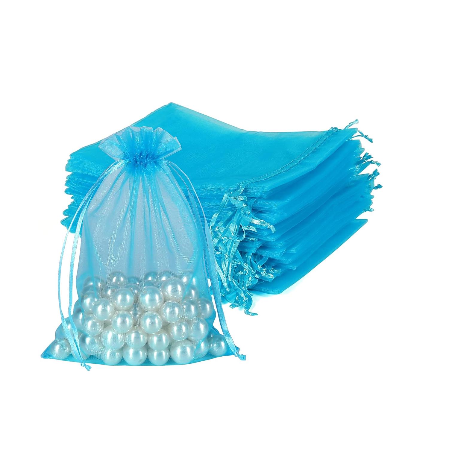 11 X 8CM ORGANZA BAGS CLOTH BABY BLUE