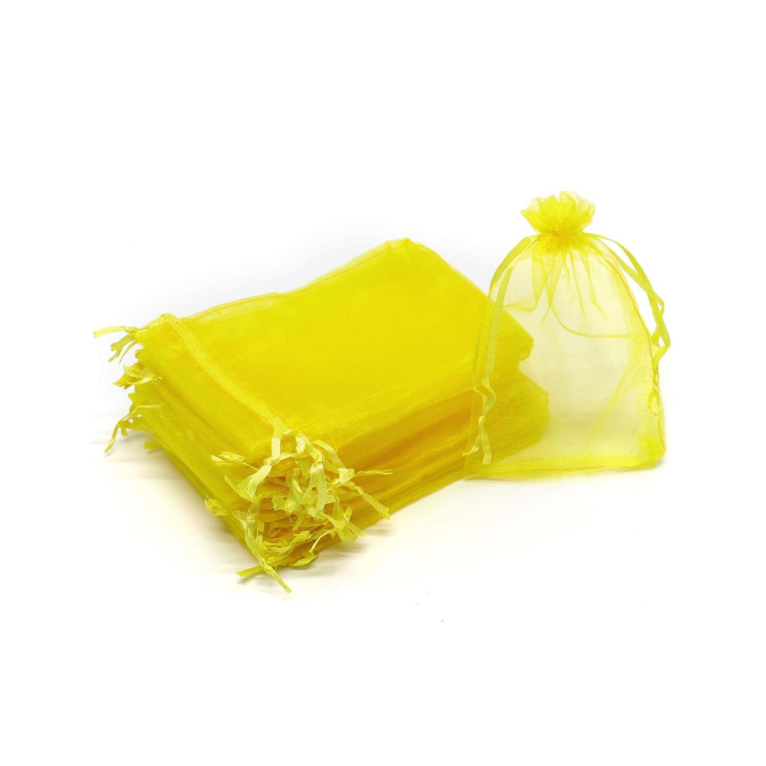 11 X 8CM ORGANZA BAGS CLOTH YELLOW