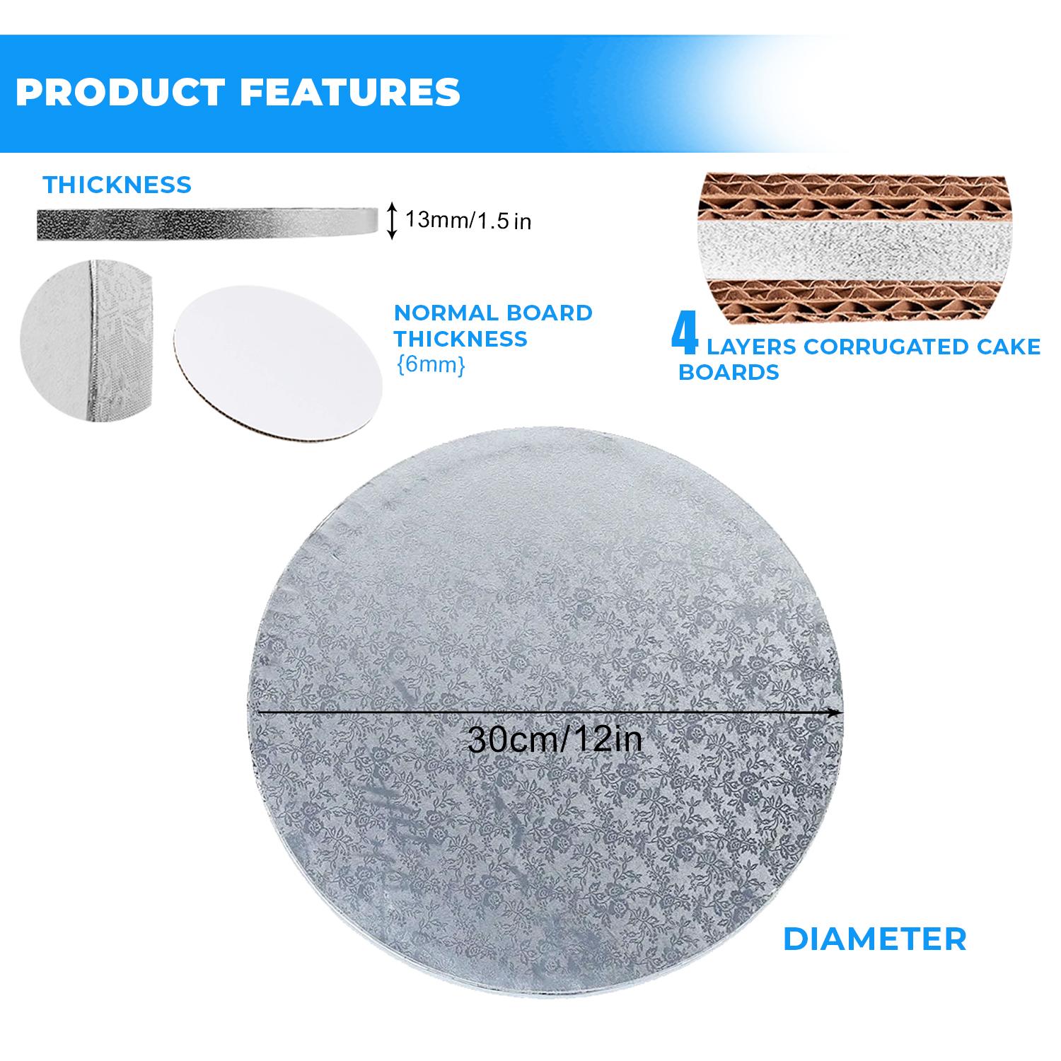 12-INCH ROUND SILVER CAKE DRUM