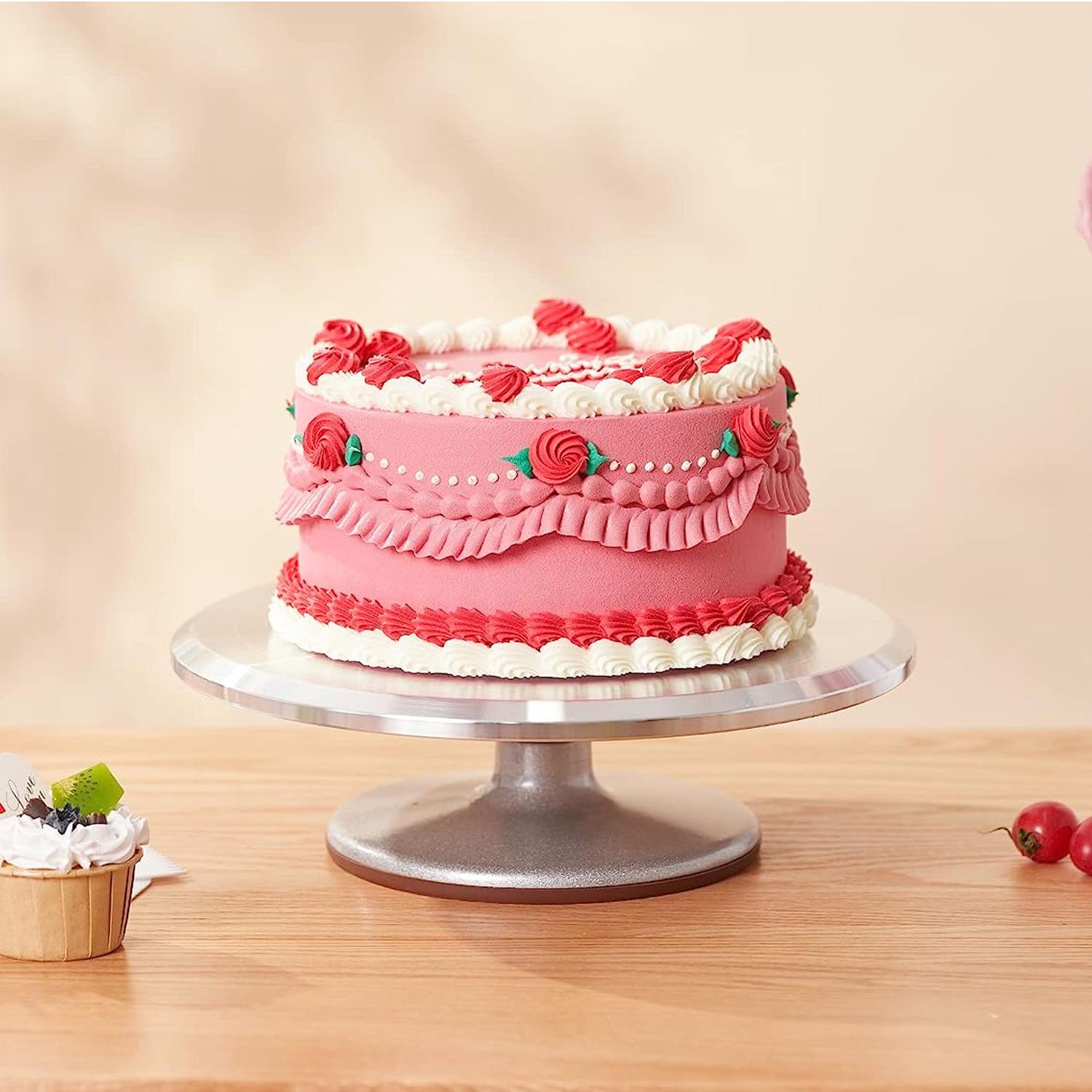 HEAVY DUTY METALLIC CAKE DECORATING TURN TABLE