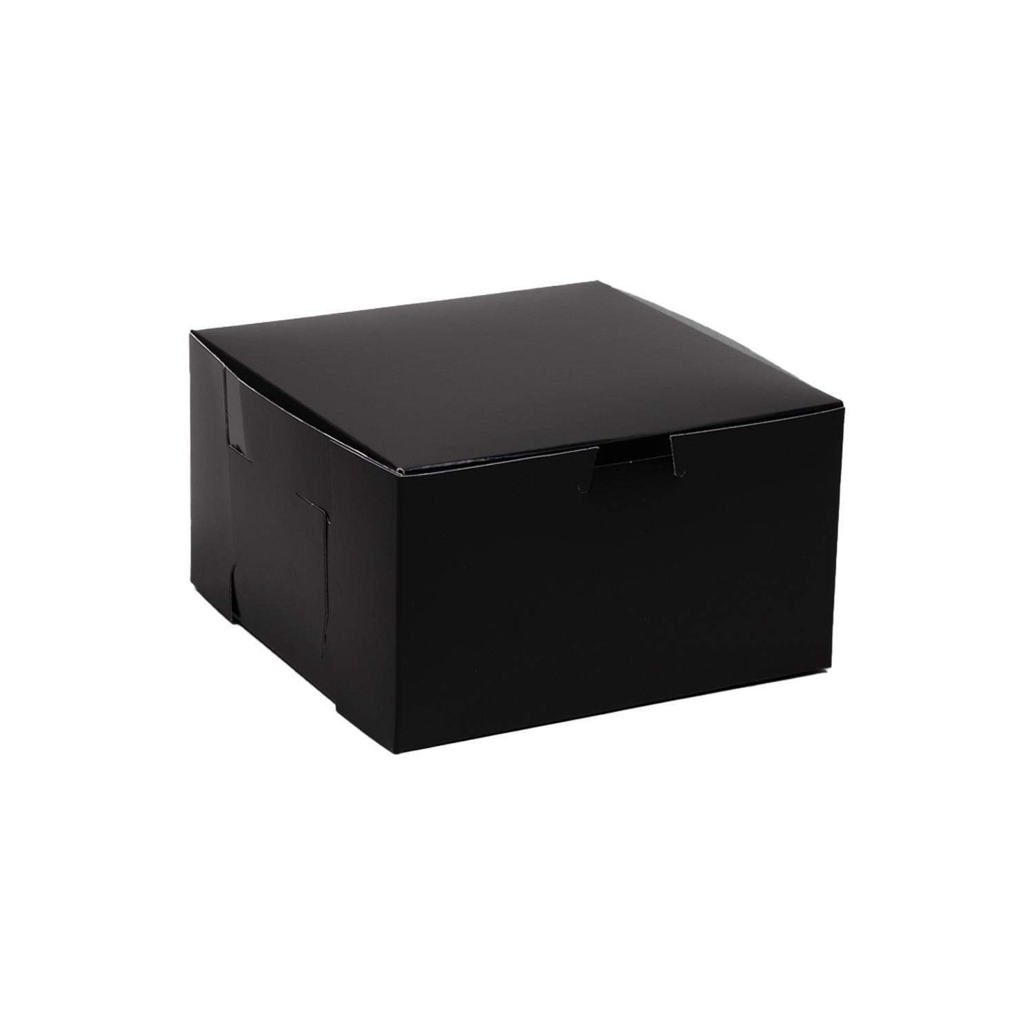 BLACK 14 X 14 X 4 INCH CAKE BOX