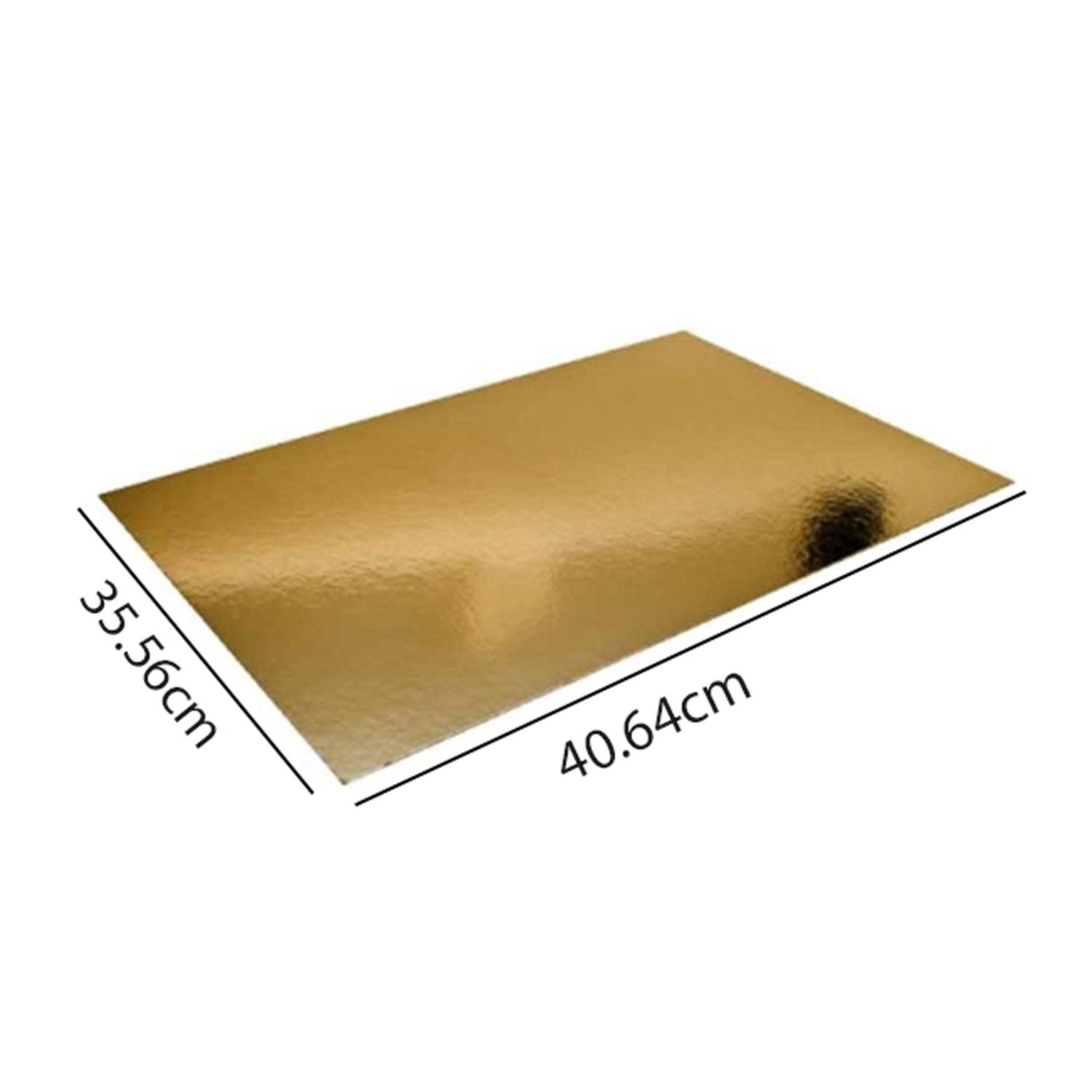 14'' X 16'' RECTANGLE SMOOTH GOLD CAKE BOARD