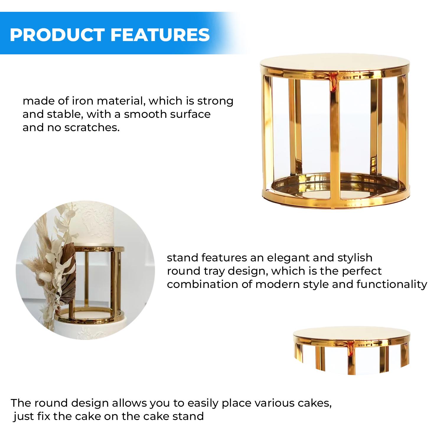 15CM x 15CM GOLD ROUND TIER SEPARATOR