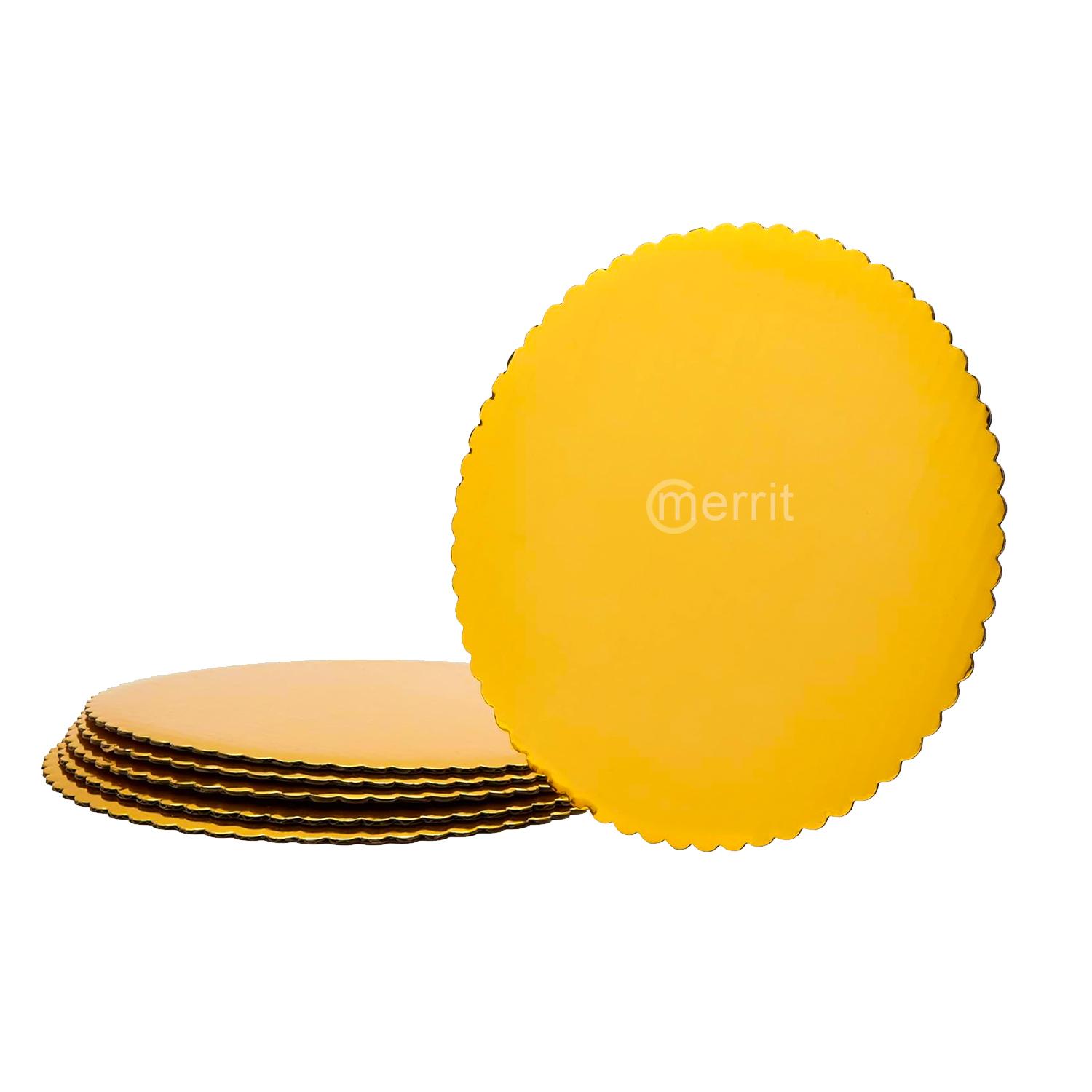 16'' ROUND SCALLOPED GOLD CAKE BOARD