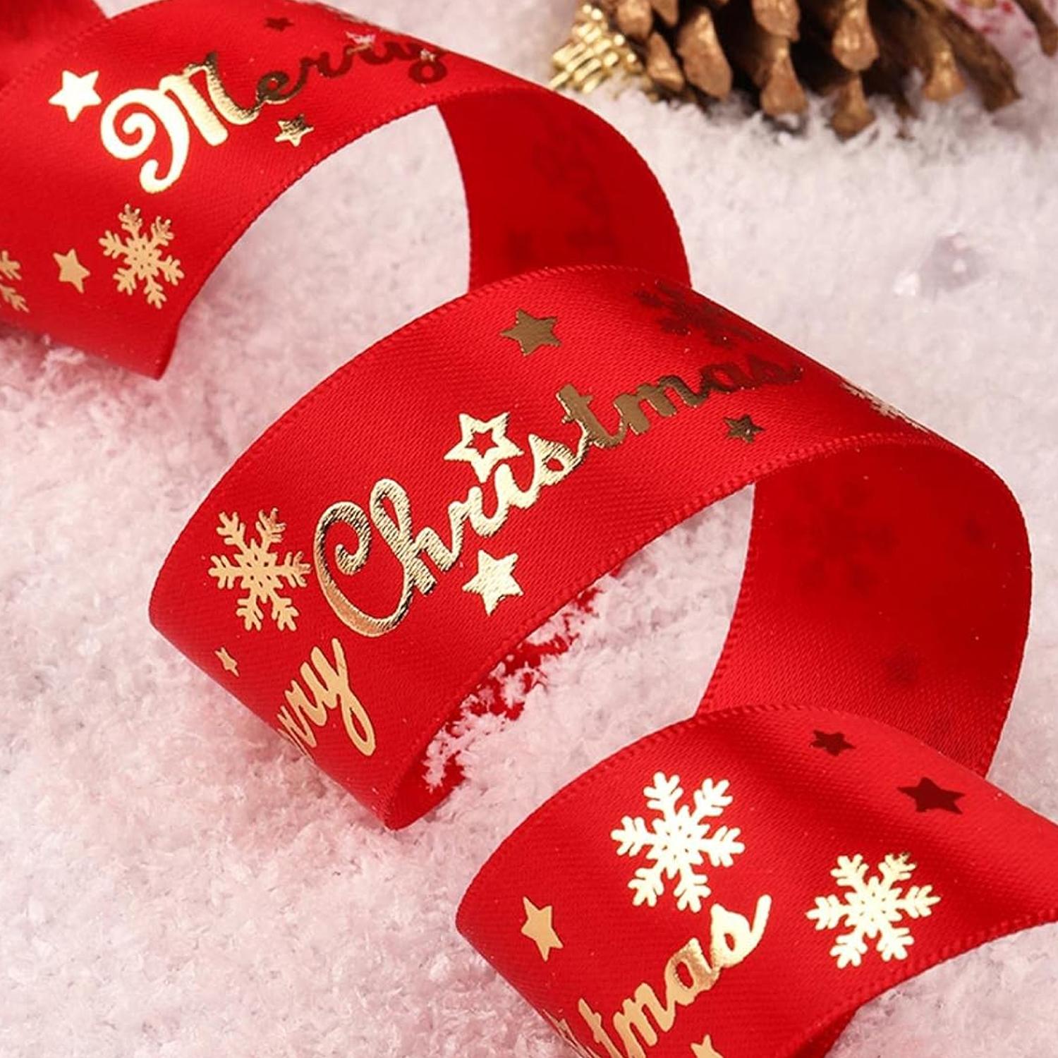 1M RED CHRISTMAS SATIN CLOTH RIBBON