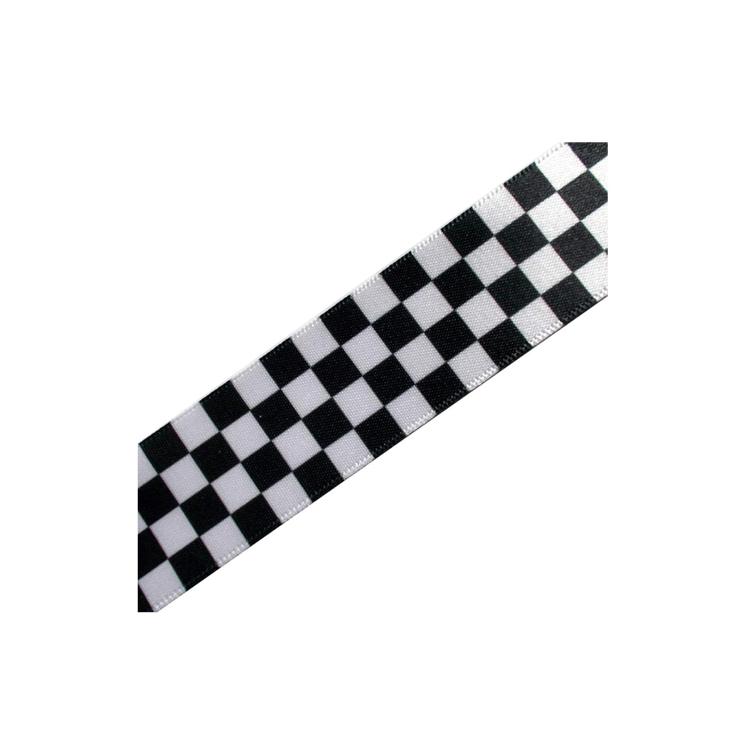 1M FANCY RIBBON BLACK AND WHITE CHECKED