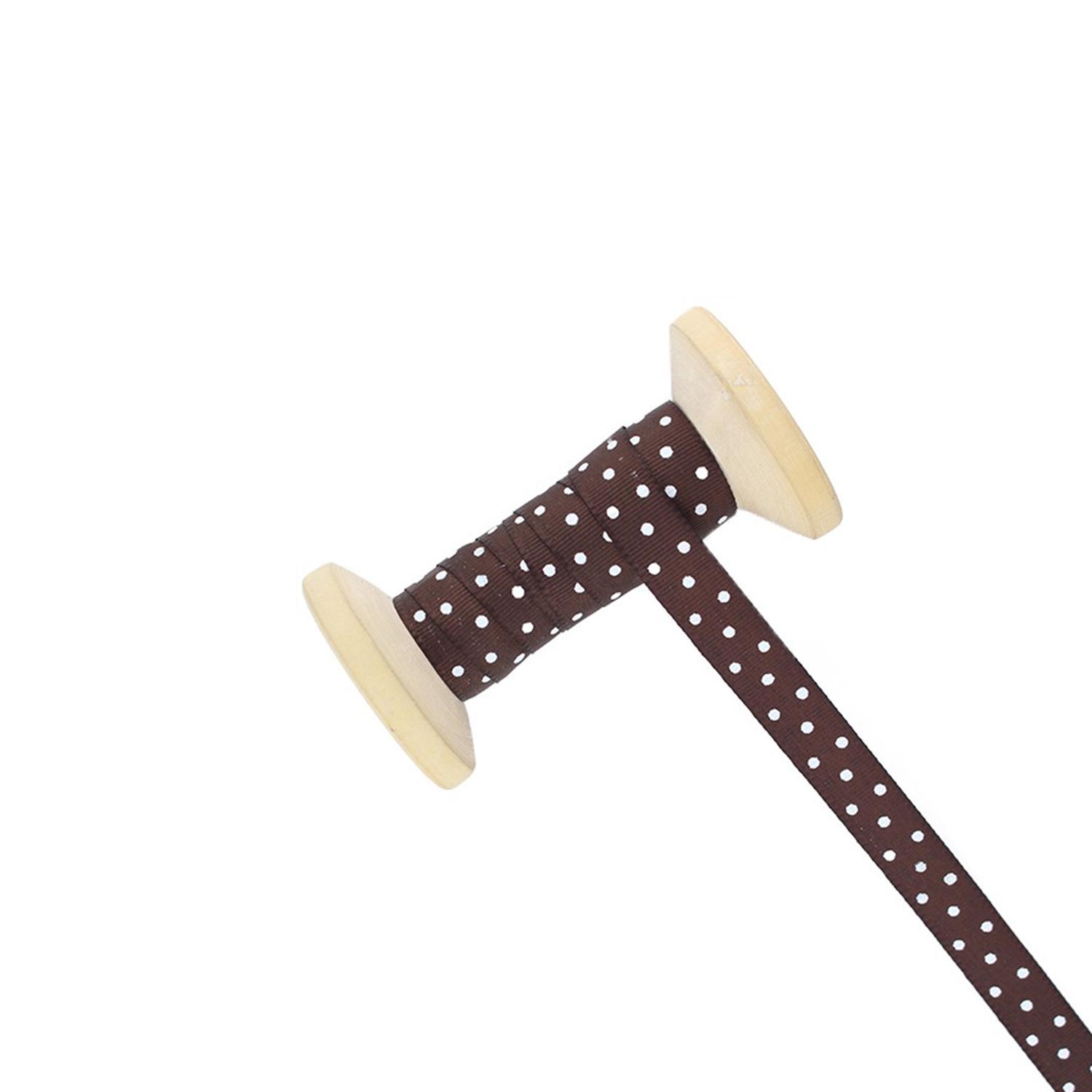 1M POLKA DOT RIBBON BROWN