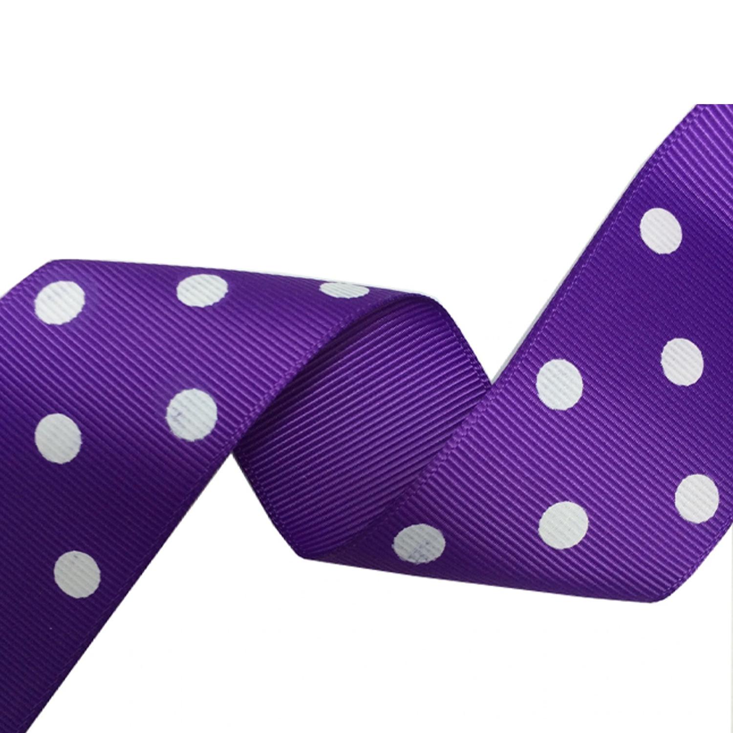 1M POLKA DOT RIBBON DEEP PURPLE