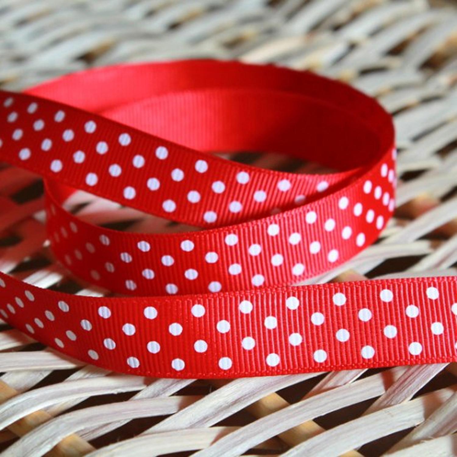 1M POLKA DOT RIBBON RED