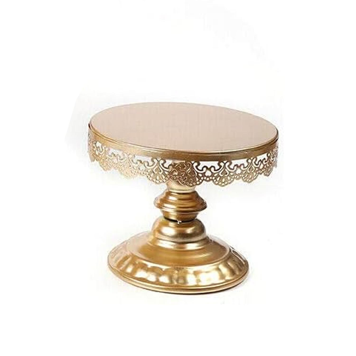 1PC GOLD METALLIC CAKE STAND H 17CM* D 20CM