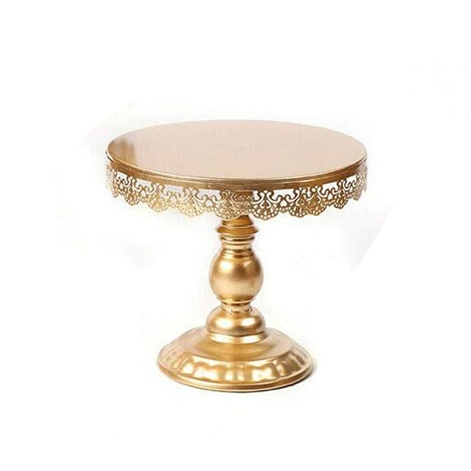 1PC GOLD METALLIC CAKE STAND H 21CM* D 25CM