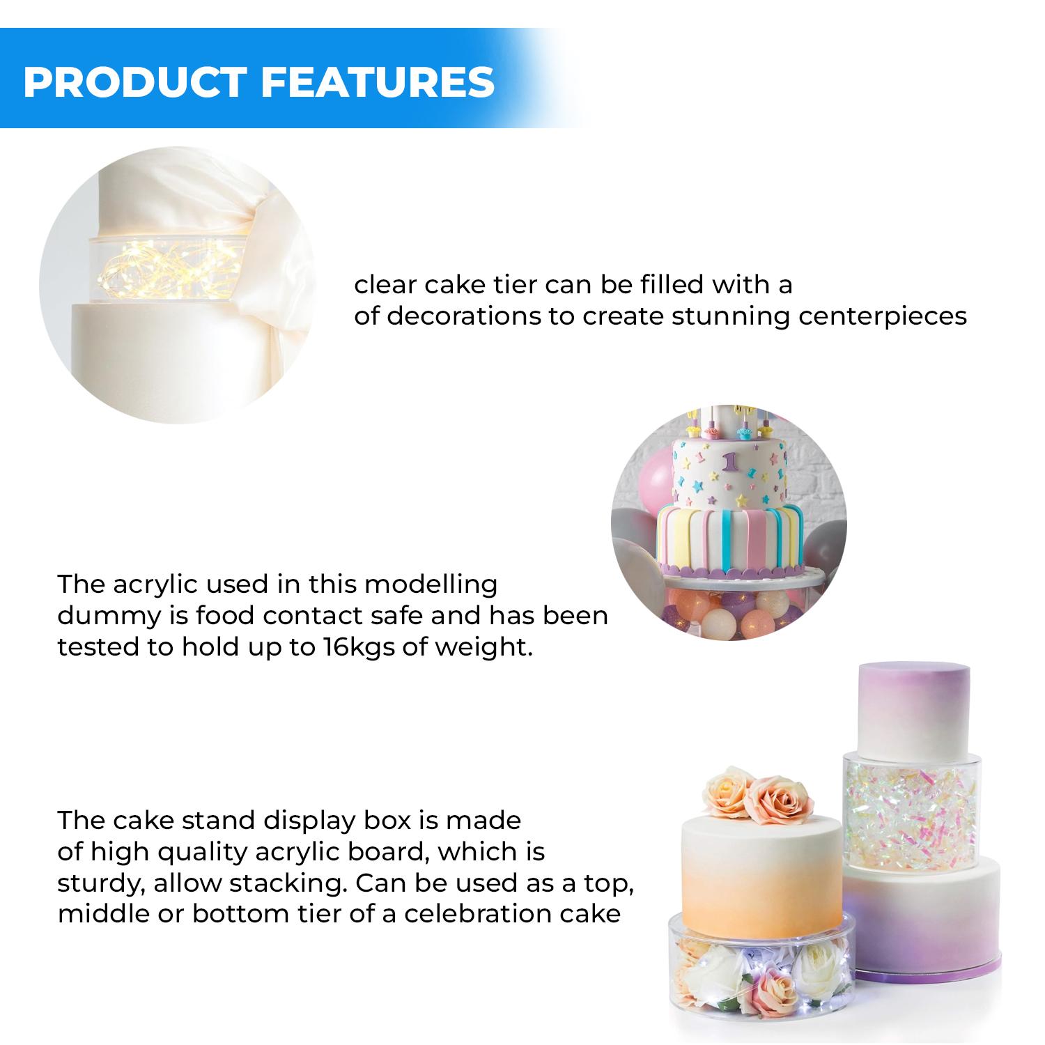 20CM x 5CM ROUND ACRYLIC TIER SEPARATOR
