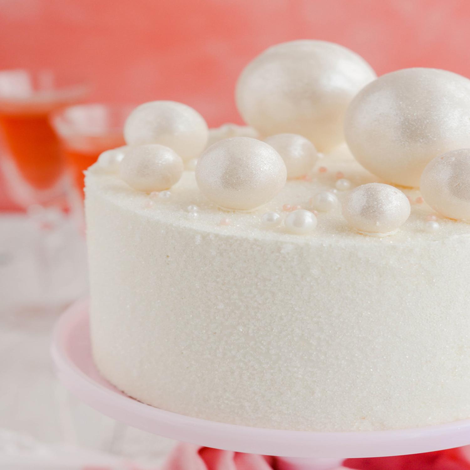 20PCS GLITTER WHITE SPHERE CAKE TOPPER
