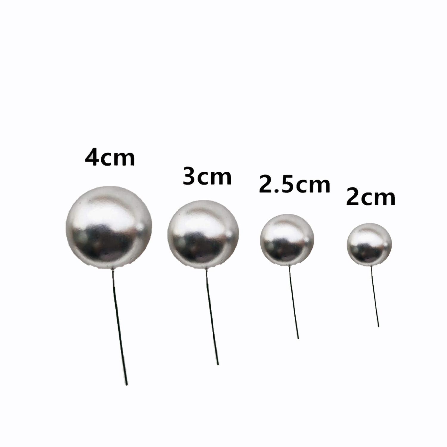 25PCS SILVER SPHERE CAKE TOPPER