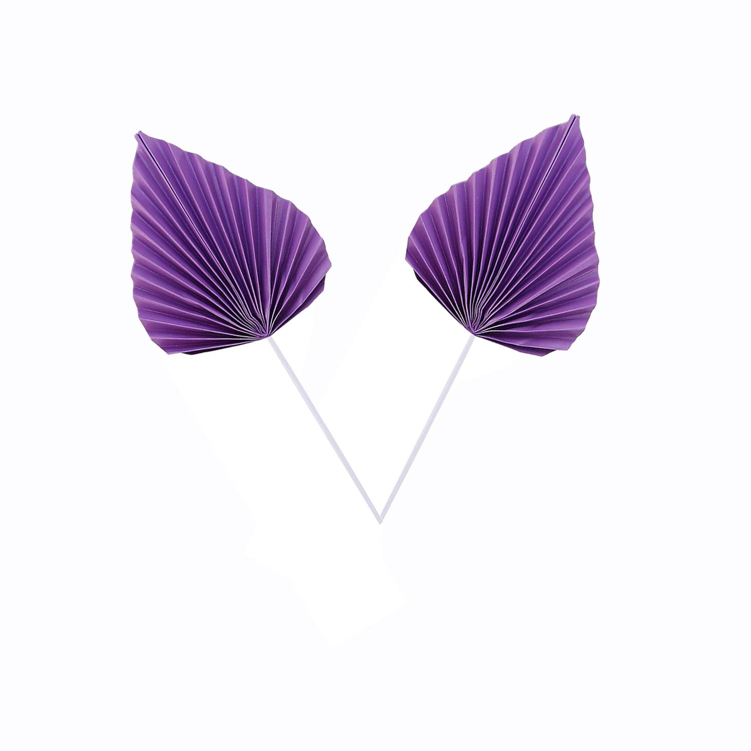 2PCS PURPLE PAPER FAN