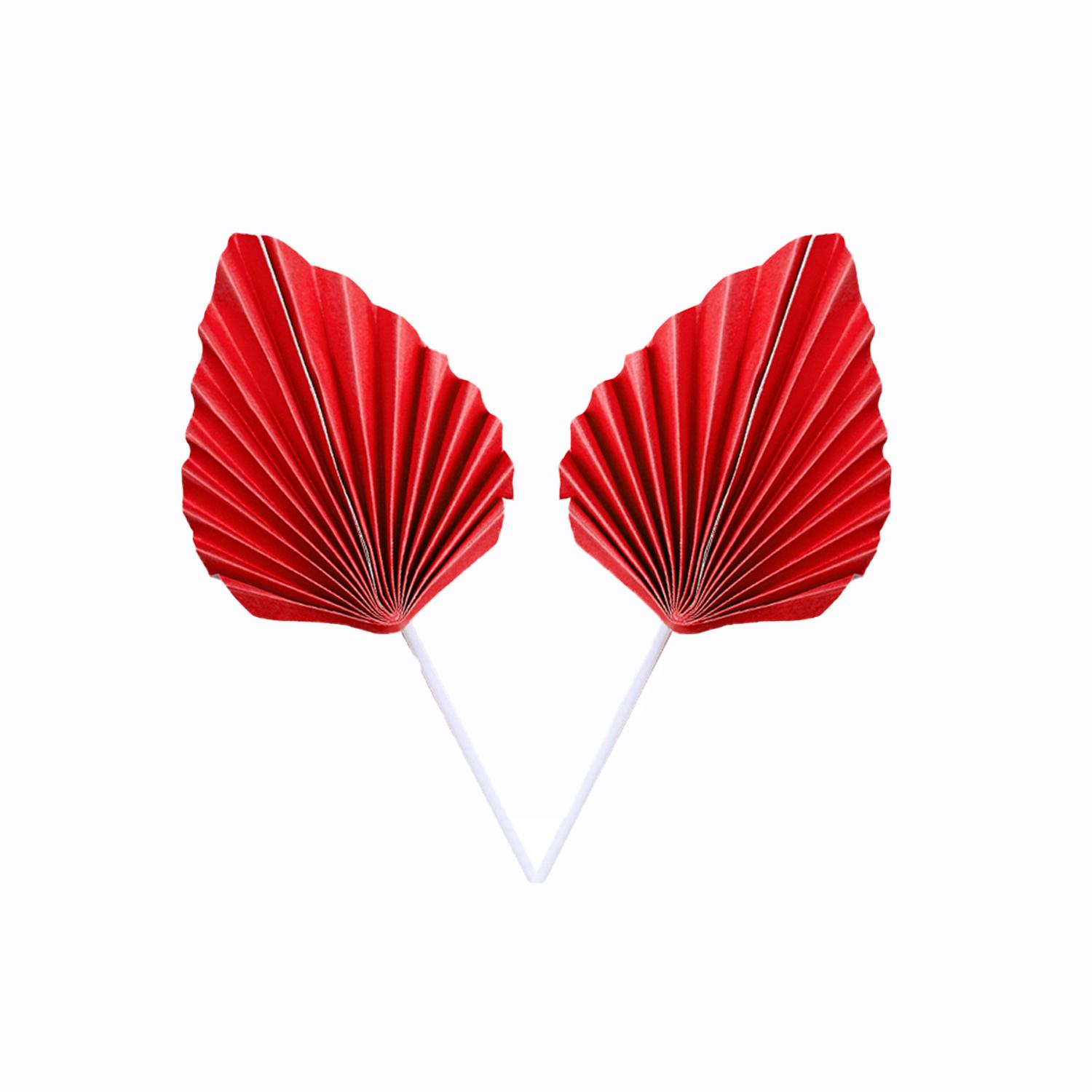 2PCS RED PAPER FAN