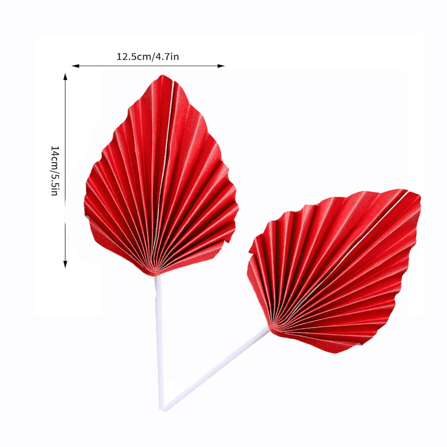 2PCS RED PAPER FAN