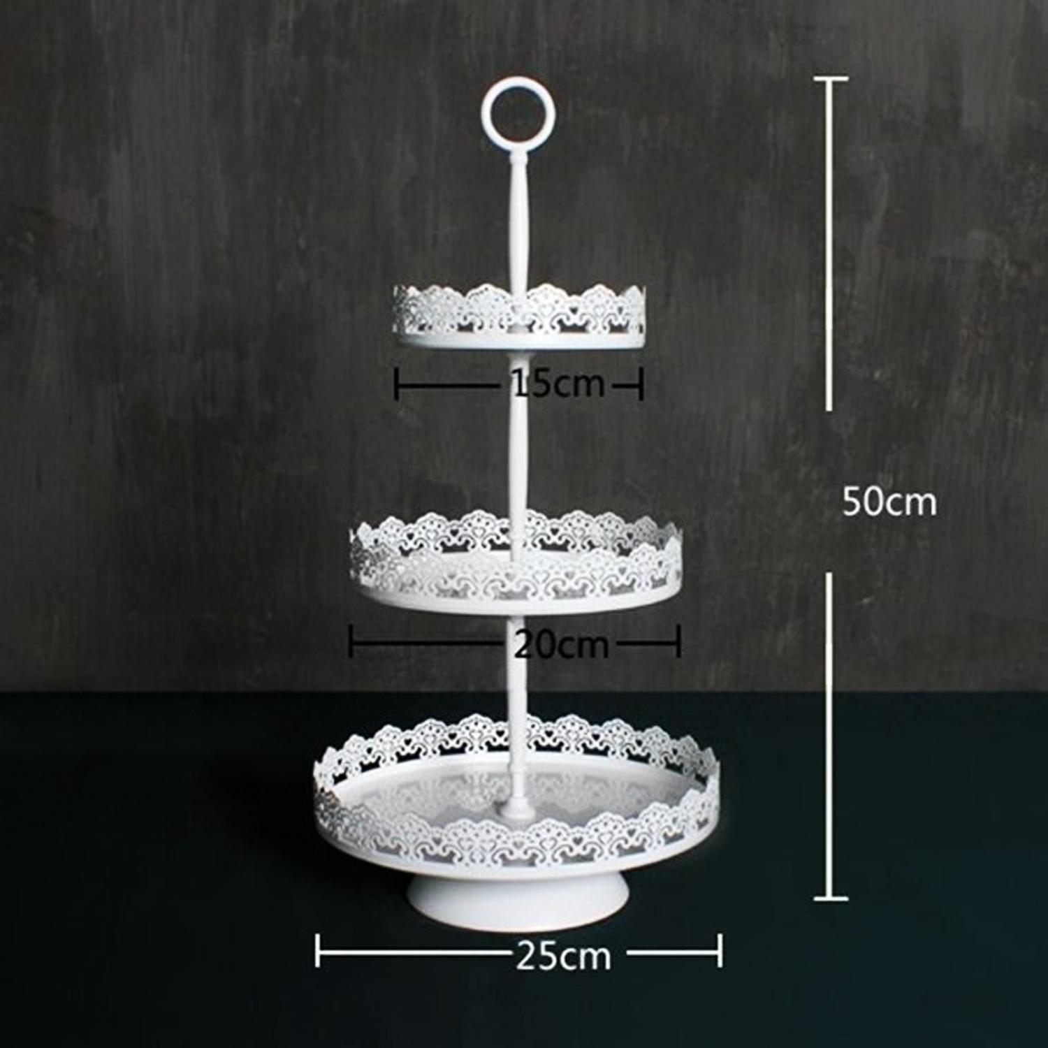 3 TIER WHITE ROUND DESSERT STAND