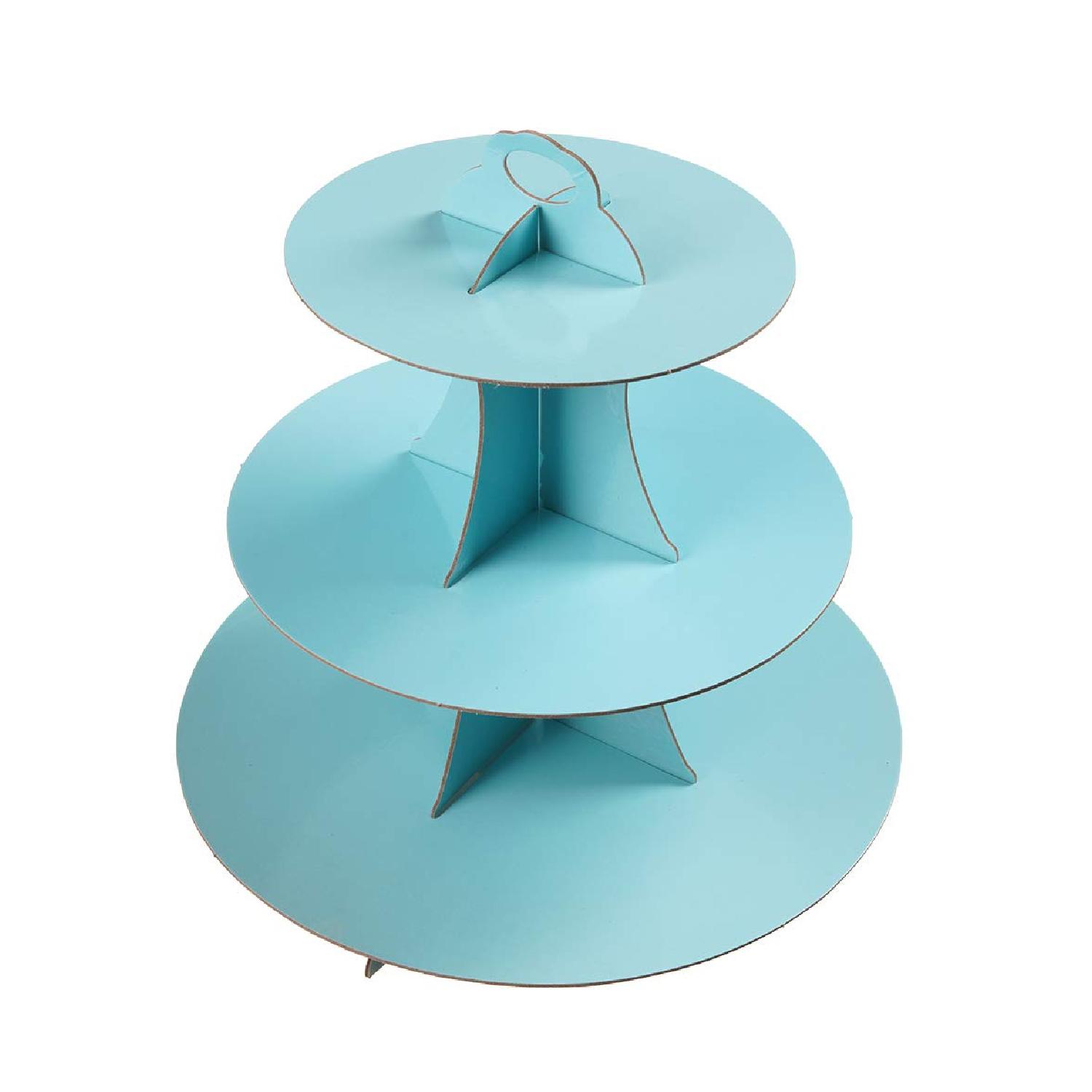 3 TIER CUPCAKE STAND BLUE
