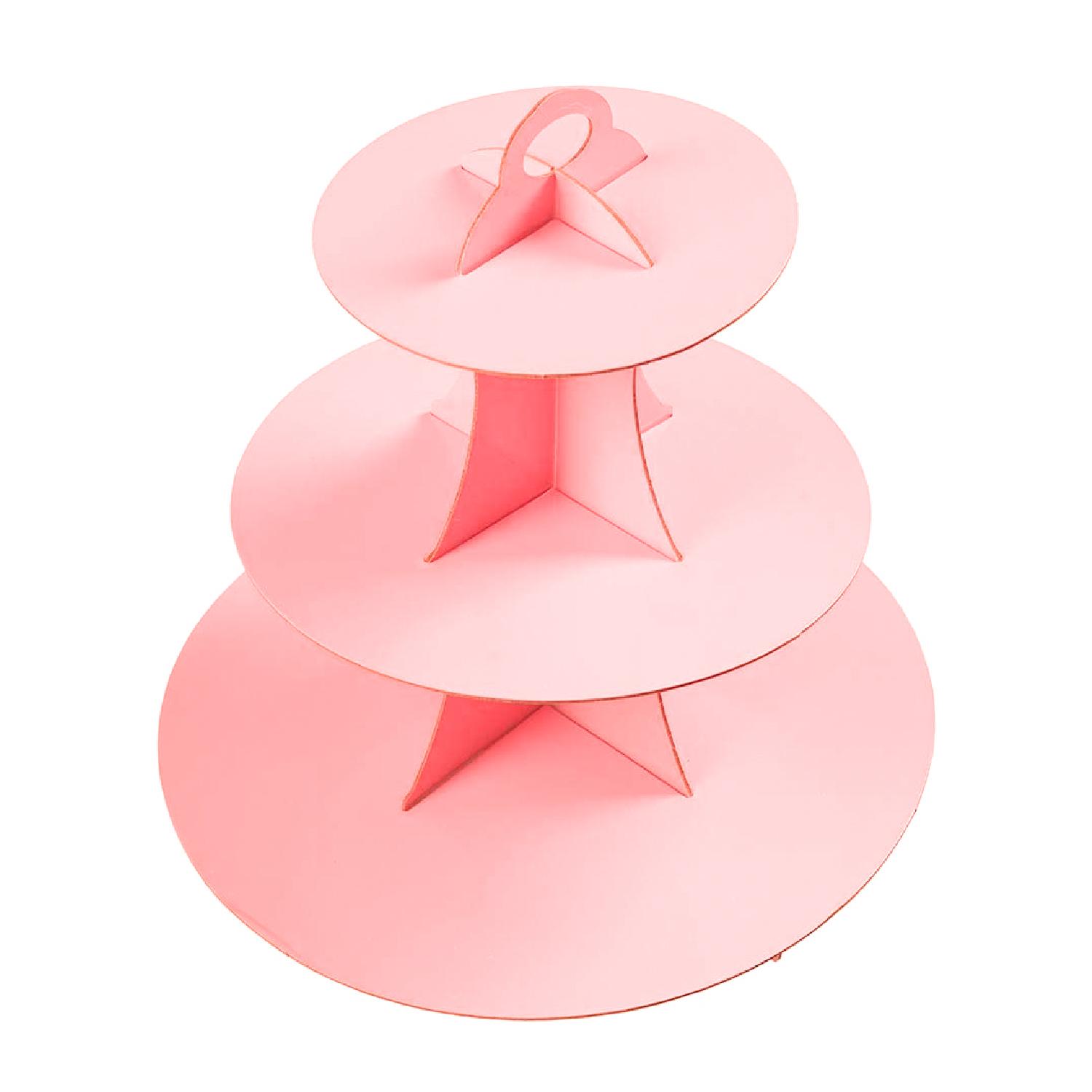 3 TIER CUPCAKE STAND PEACH