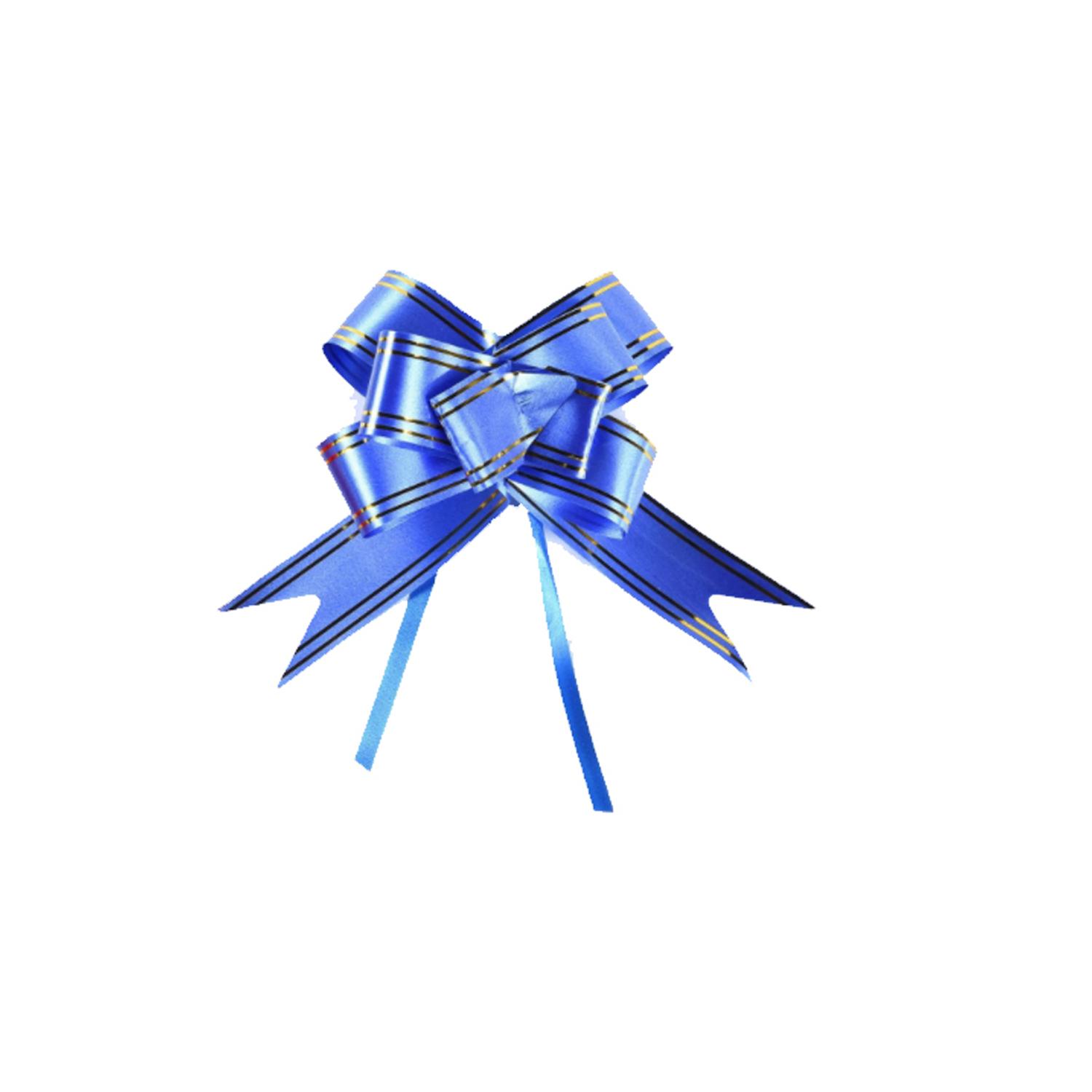 35CM PULL FLOWER RIBBON ROYAL BLUE